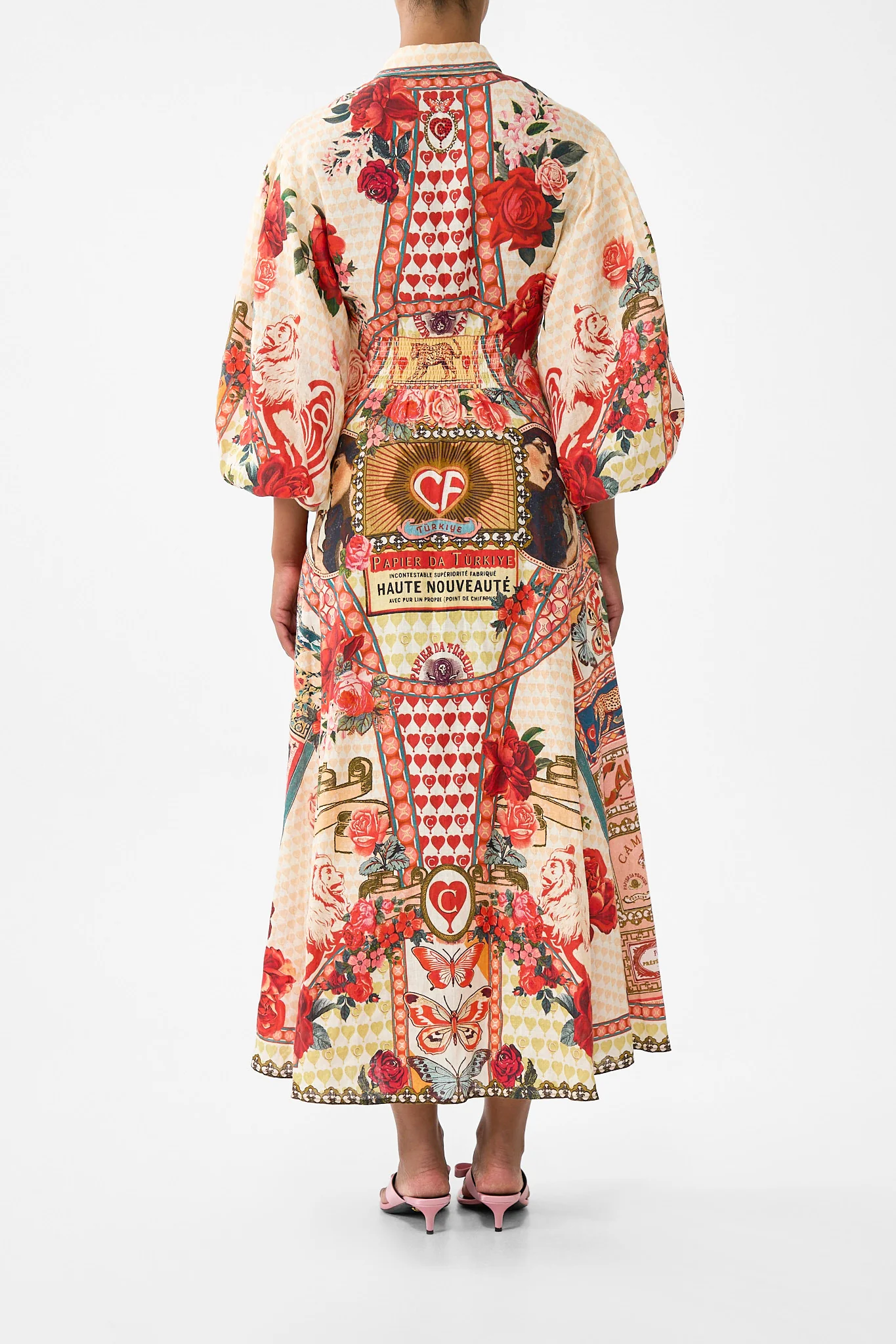 WAIST TIE SHIRT DRESS WITH BUBBLE SLEEVE HIGH CLASS HOOKAH