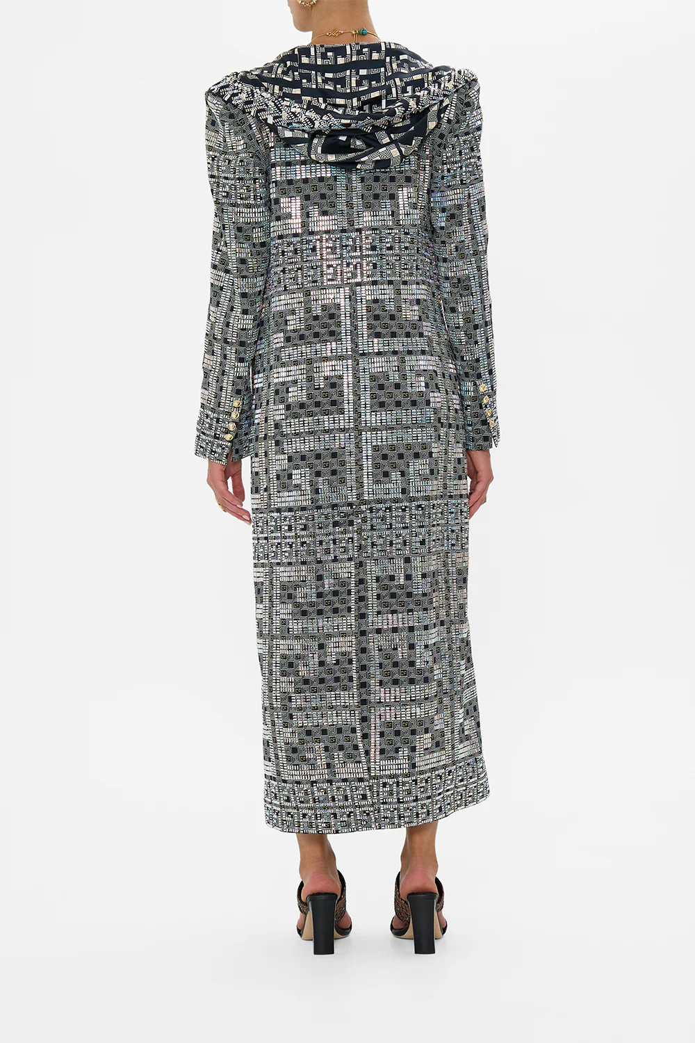 LONG COAT WITH HOOD READ MY GLYPHS