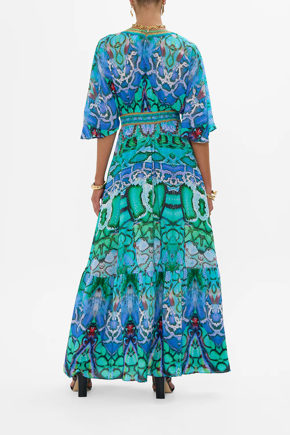 WAISTED DRESS WITH HEM RUFFLE LAND OF WONDER