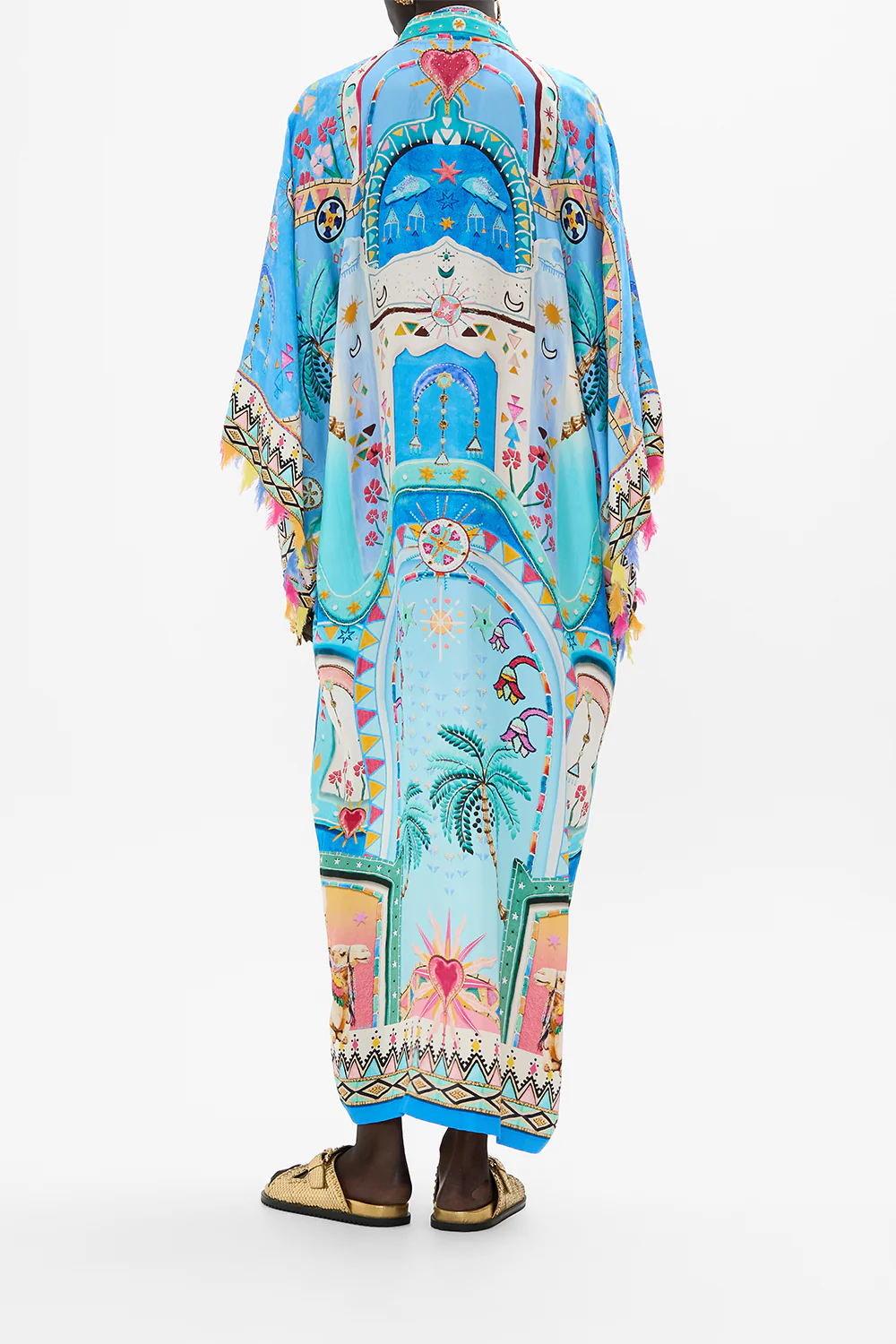 KIMONO LAYER WITH COLLAR A PAINTED VILLAGE