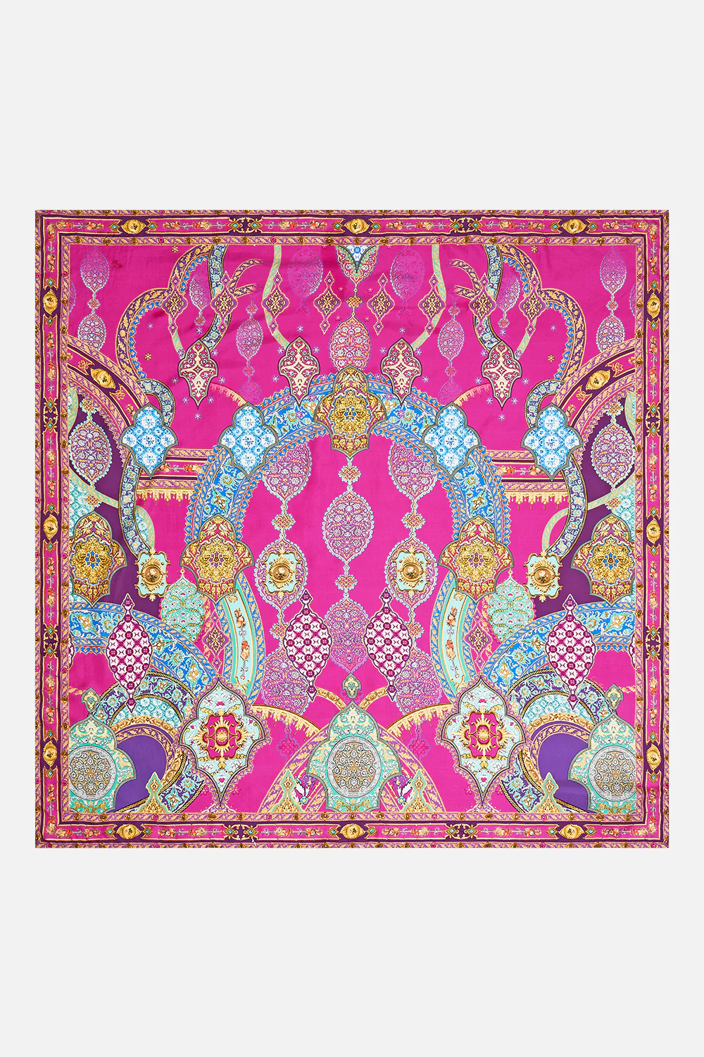 LARGE CRYSTALLED SILK SQUARE SCARF CONCUBINES, SULTANS & COURTIERS