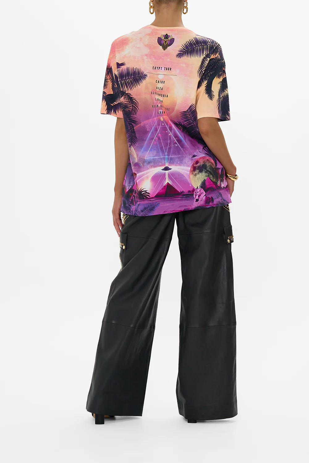 OVERSIZED BAND TEE - PURPLE/MULTI LUXORLAND LADY