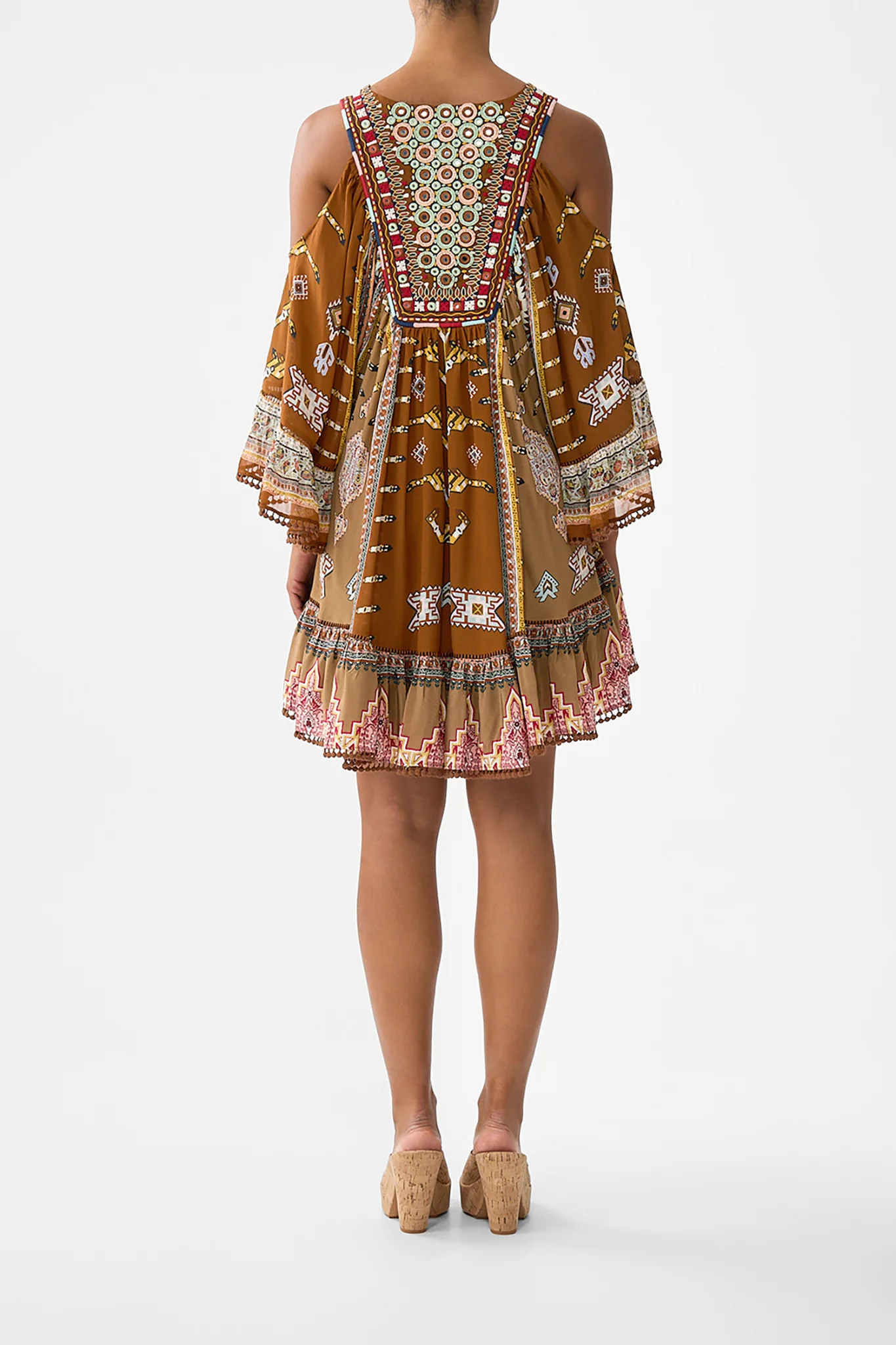 DROP SHOULDER RUFFLE DRESS FABRIC OF TIME