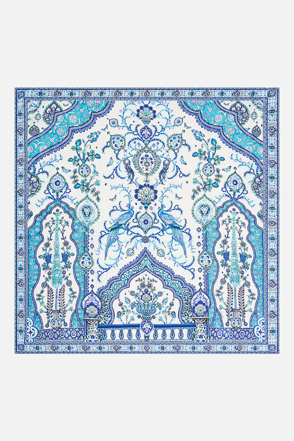 LARGE CRYSTALLED SILK SQUARE SCARF ISNIK LULLABY