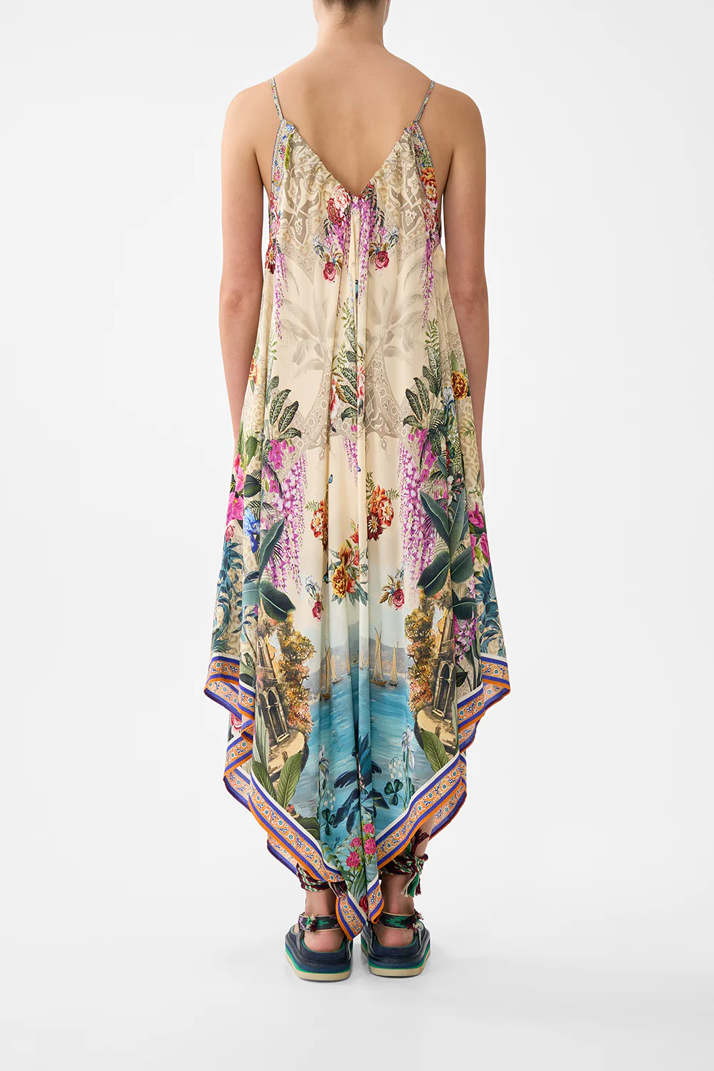 DRAPED JUMPSUIT WITH STRAPS BODRUM BOTANICALS