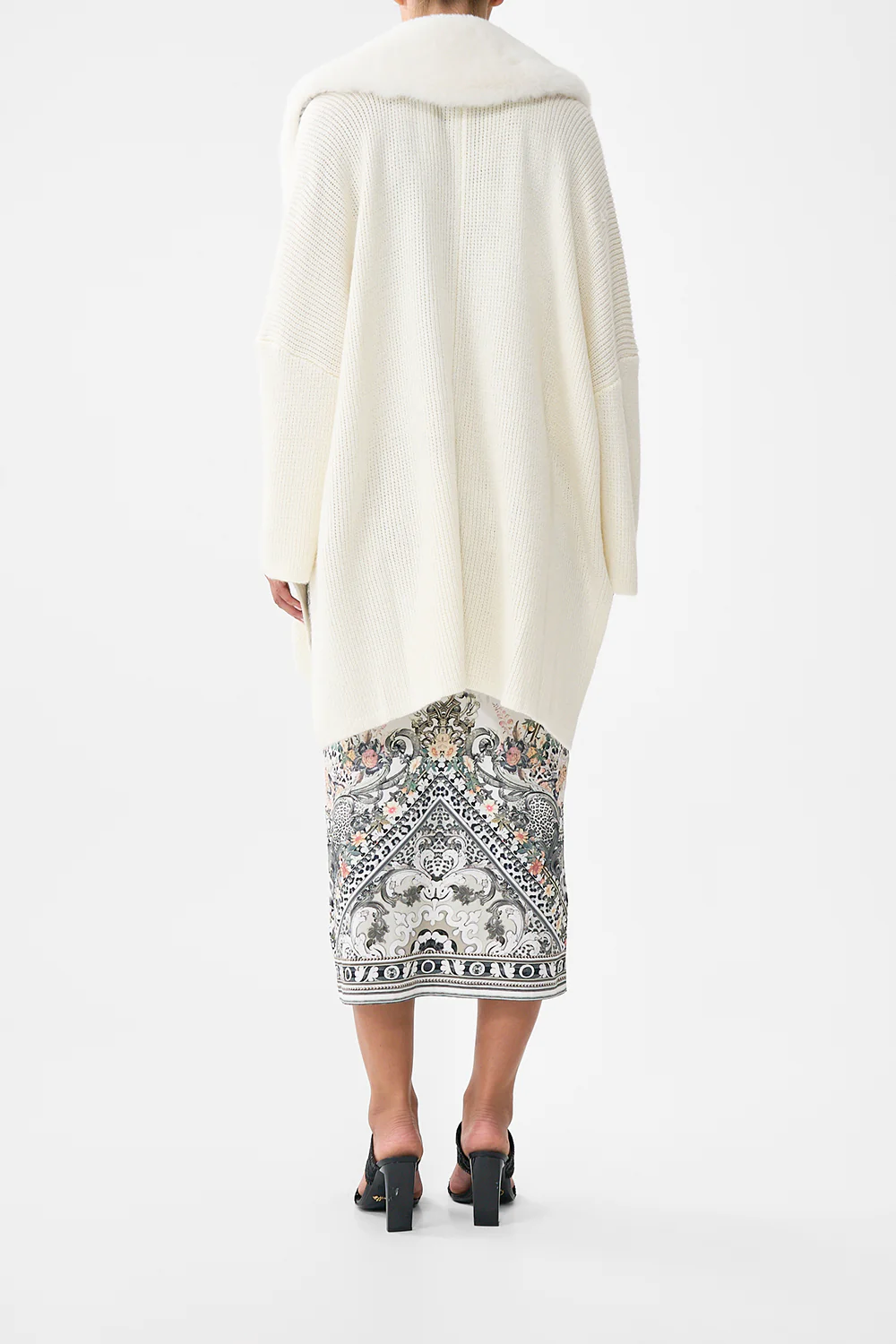 KNIT RELAXED LAYER WITH FAUX FUR MARBLE HEAVEN