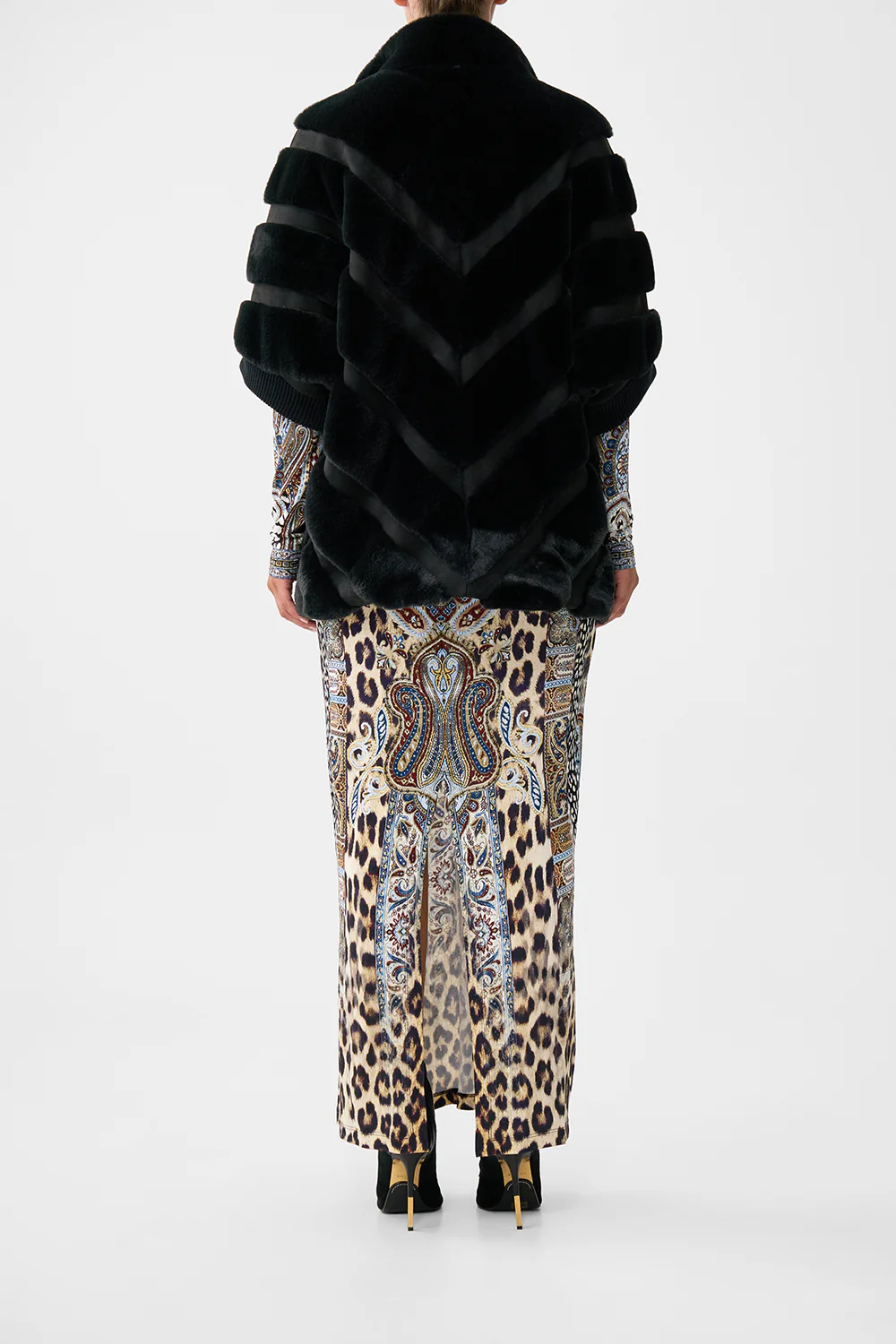 FAUX FUR SHORT SLEEVE SLOUCH JACKET ISTANBUL ANIMALIA