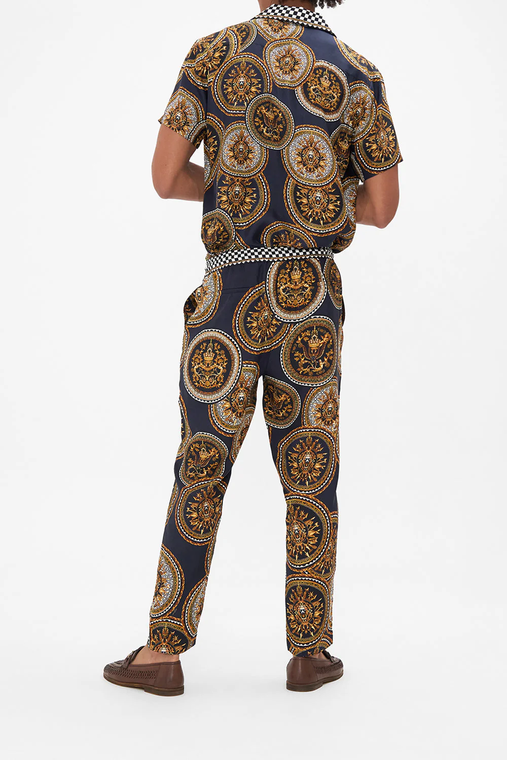 STRAIGHT LEG ELASTICATED WAIST PANT DUOMO KALEIDO