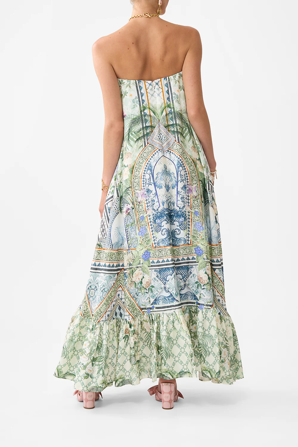 STRAPLESS MAXI WITH RUFFLE HEM JARDIM PARTY