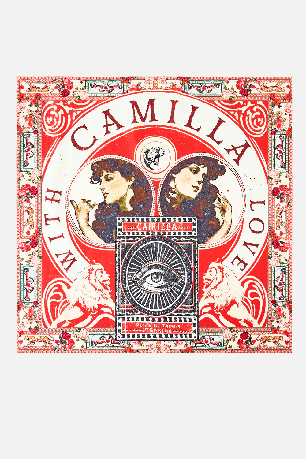 LARGE CRYSTALLED SILK SQUARE SCARF HIGH CLASS HOOKAH