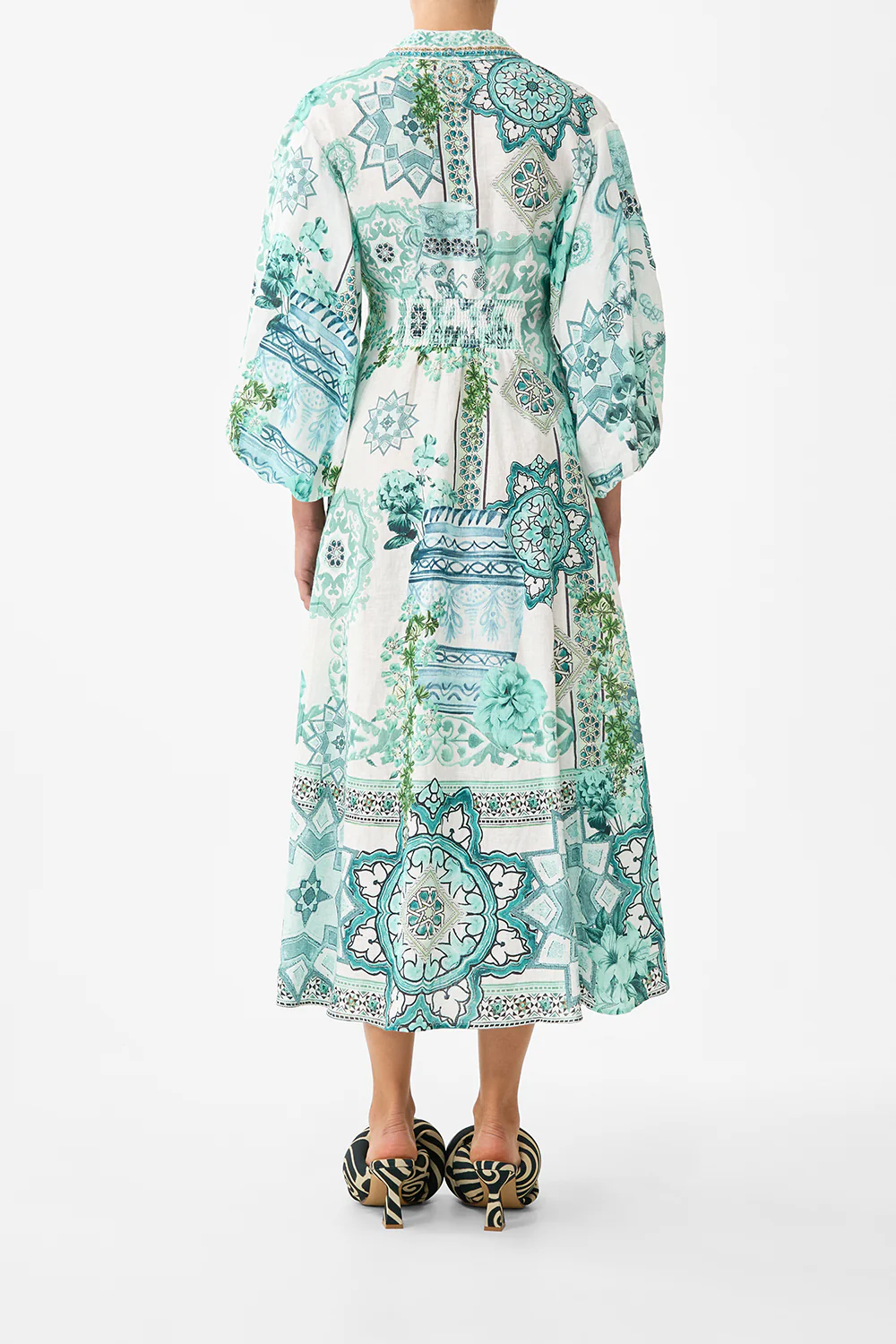 WAIST TIE SHIRT DRESS WITH BUBBLE SLEEVE BALEARIC BEBÉ