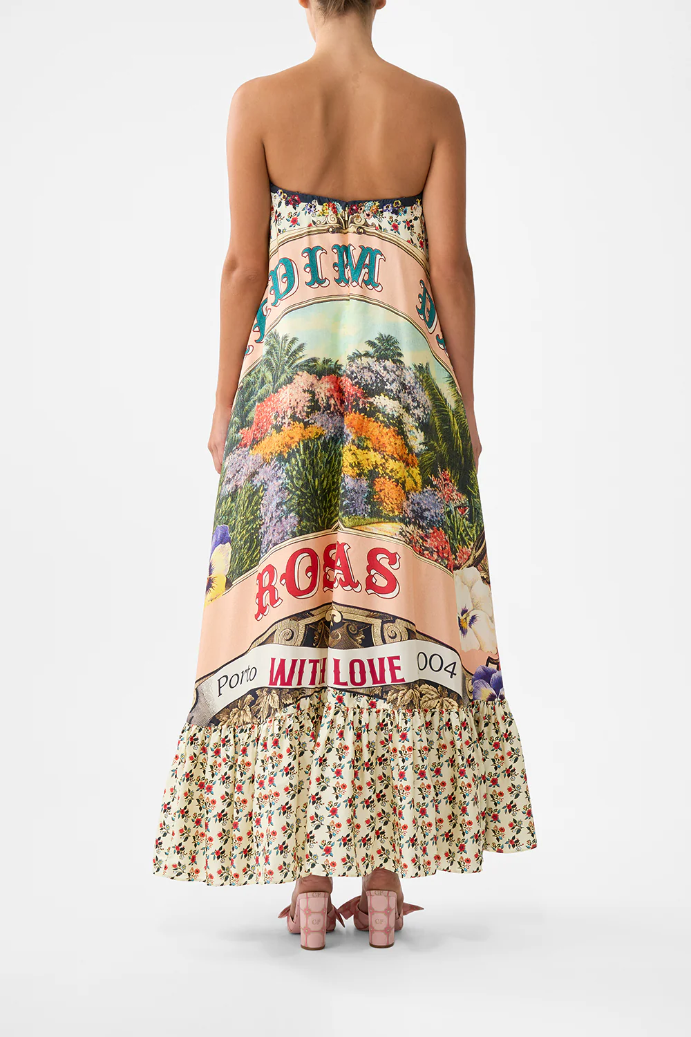 STRAPLESS MAXI WITH RUFFLE HEM AROMATIC AMOR