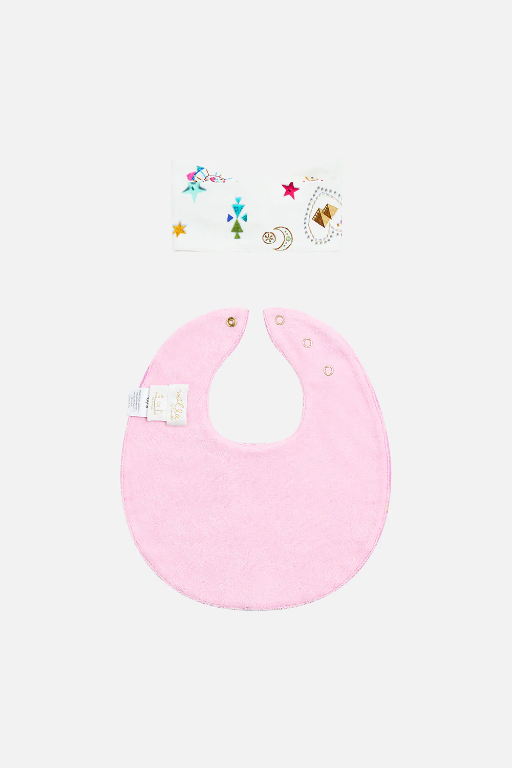 BABIES OVERSIZED BIB AND HEADBAND SET RAINBOW ROADS