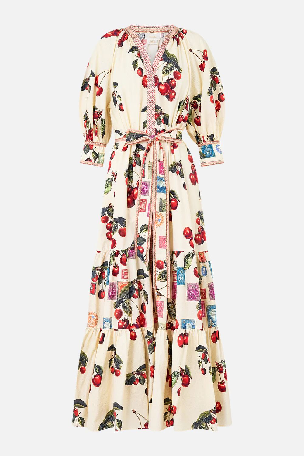 TIERED SHIRT DRESS WITH SHORT SLEEVE NOTES FROM THE ROAD