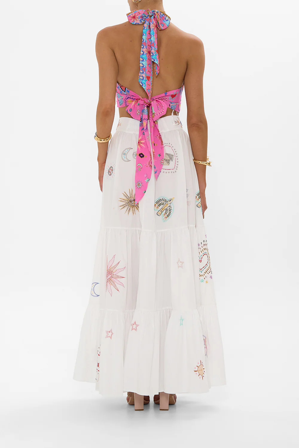 CROCHET HALTER TIE BACK TOP RAINBOW ROADS