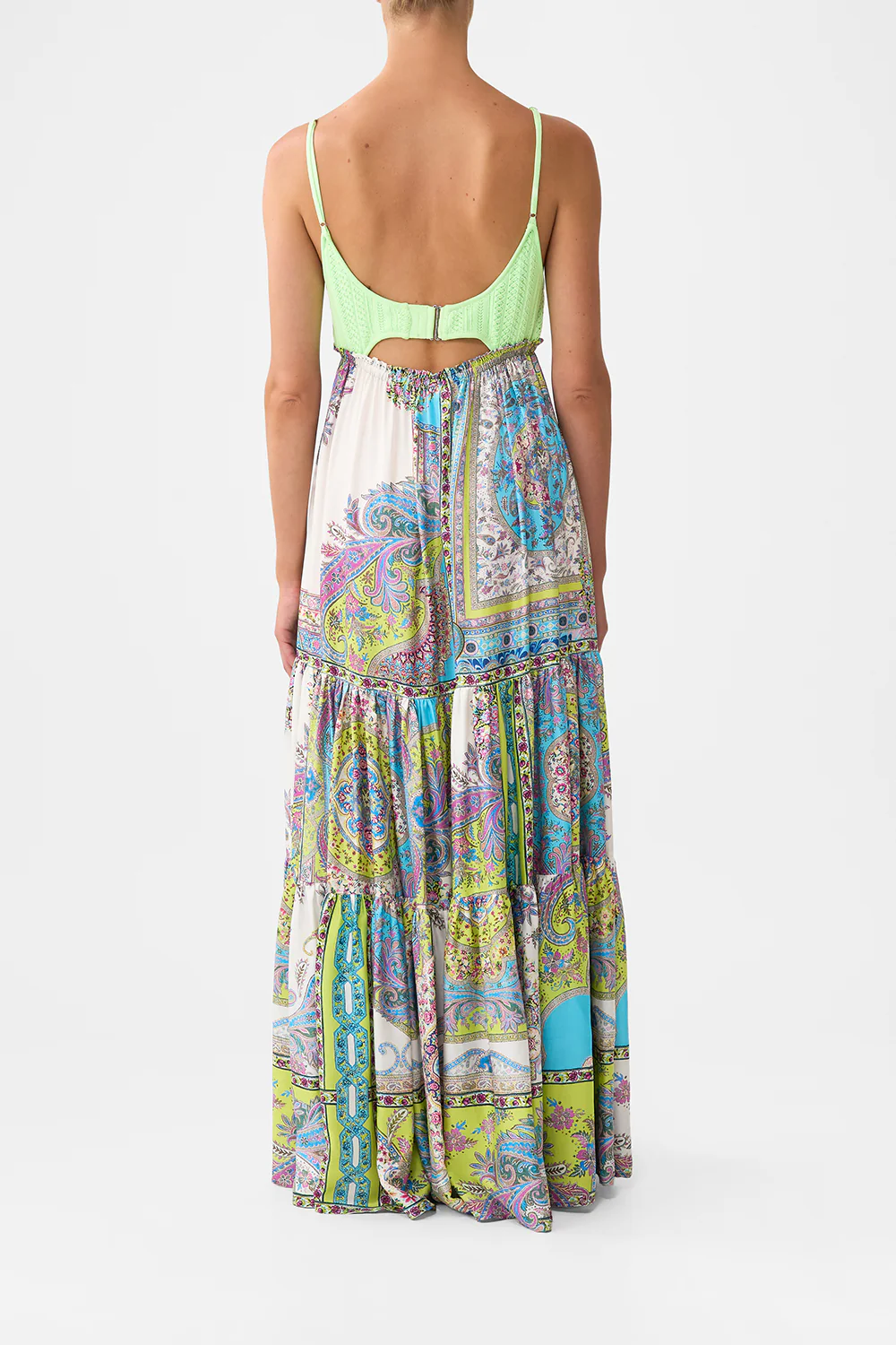 LONG DRESS WITH KNIT FRONT BODICE MAGIC CARPET RIDE