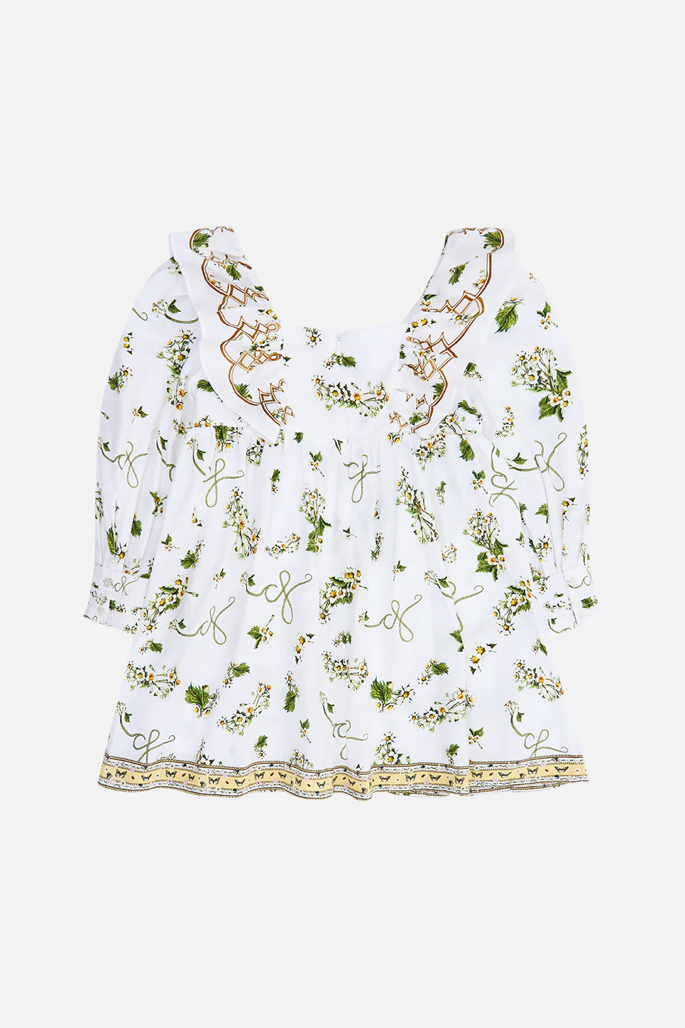 KIDS LONG PUFF SLEEVE FRILL MINI DRESS 4-10 DAISY CHAINS