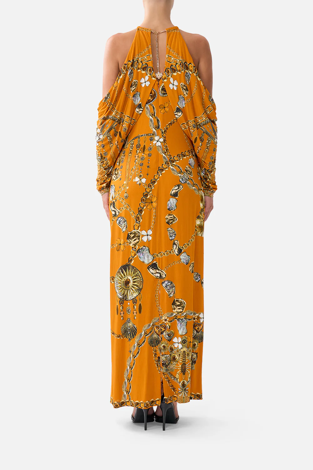 DRAPED SLEEVE DRESS WITH HARDWARE TALISMANS OF TURKIYE