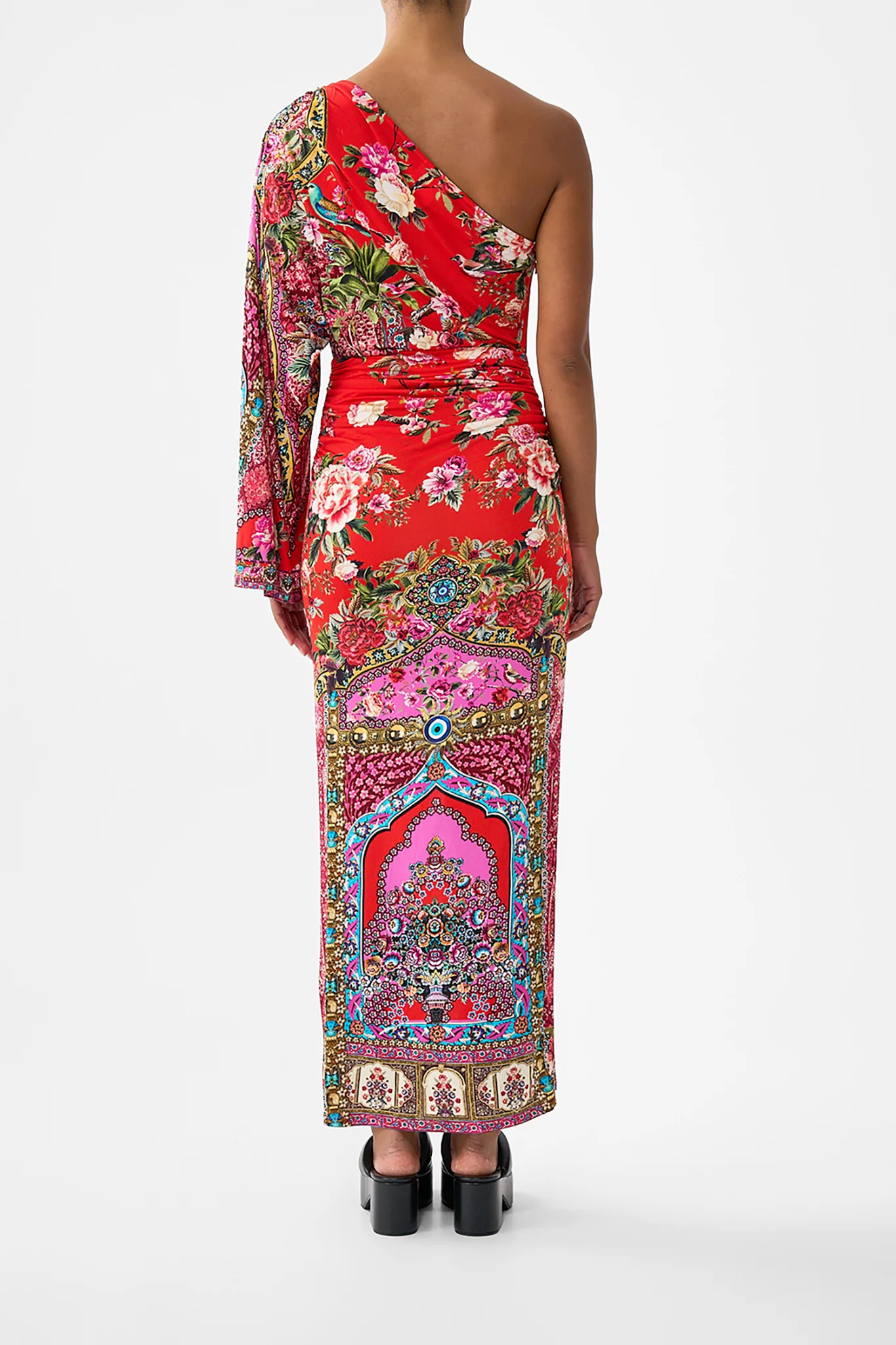 ONE SHOULDER JERSEY DRESS HEIRLOOM EMPIRE