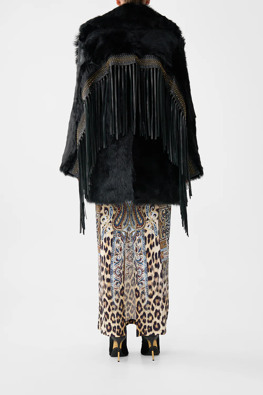 SHEARLING COAT WITH REMOVABLE FRINGING ISTANBUL ANIMALIA