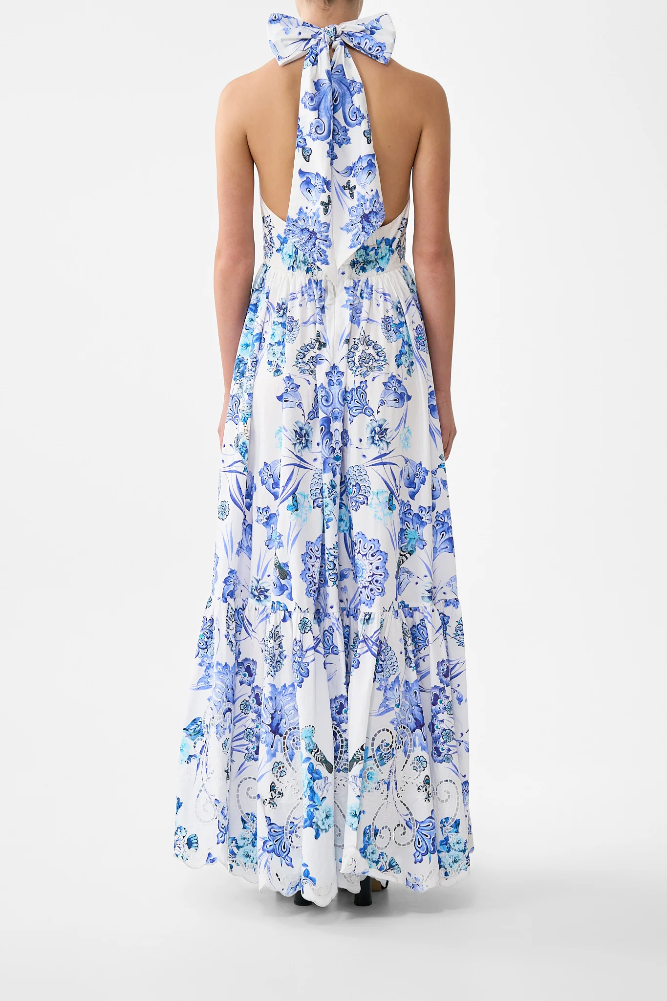 RUFFLE HEM HALTER DRESS ALL ABOUT THAT LACE