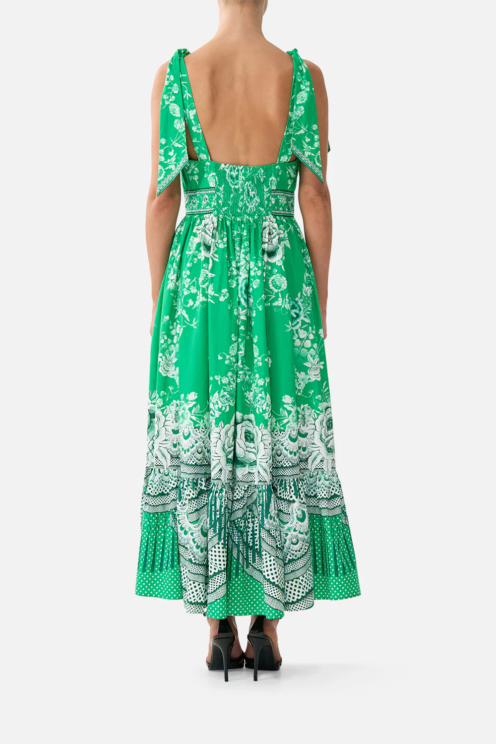 WAISTED MIDI DRESS WITH SHOULDER TIES SACROMONTE SEÑORITA