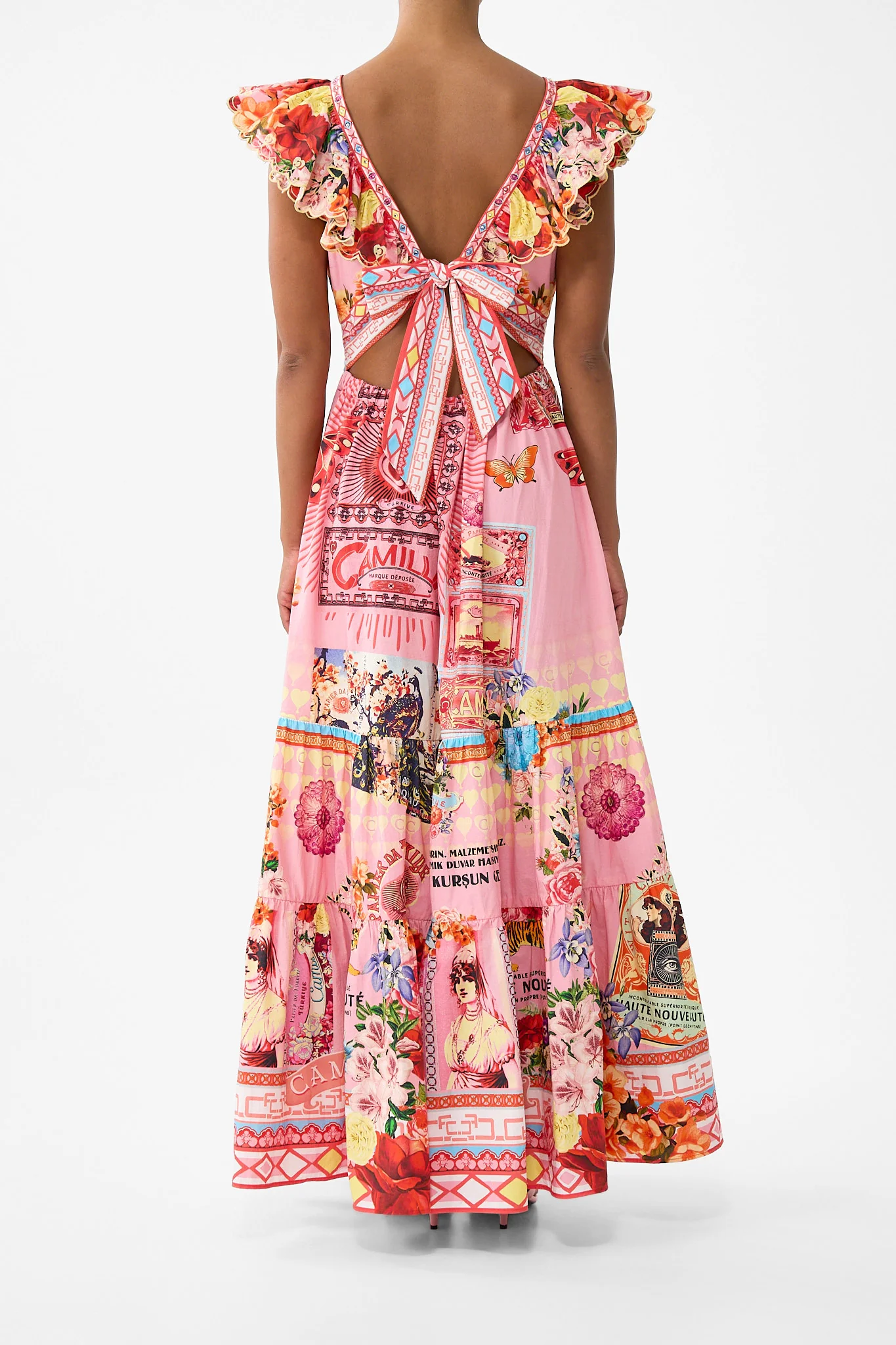 TIERED DRESS WITH NECK FRILL COLLAGE KINGDOM