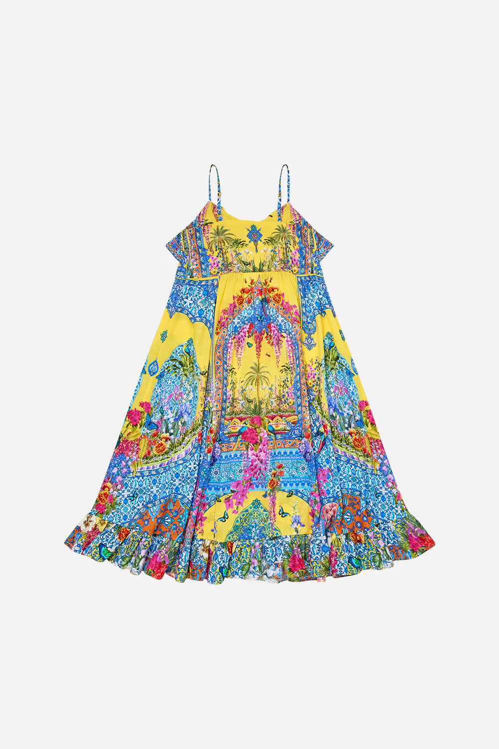 KIDS STRAPPY BUTTON THROUGH FRILL MAXI DRESS SULTANAHMET SUMMER