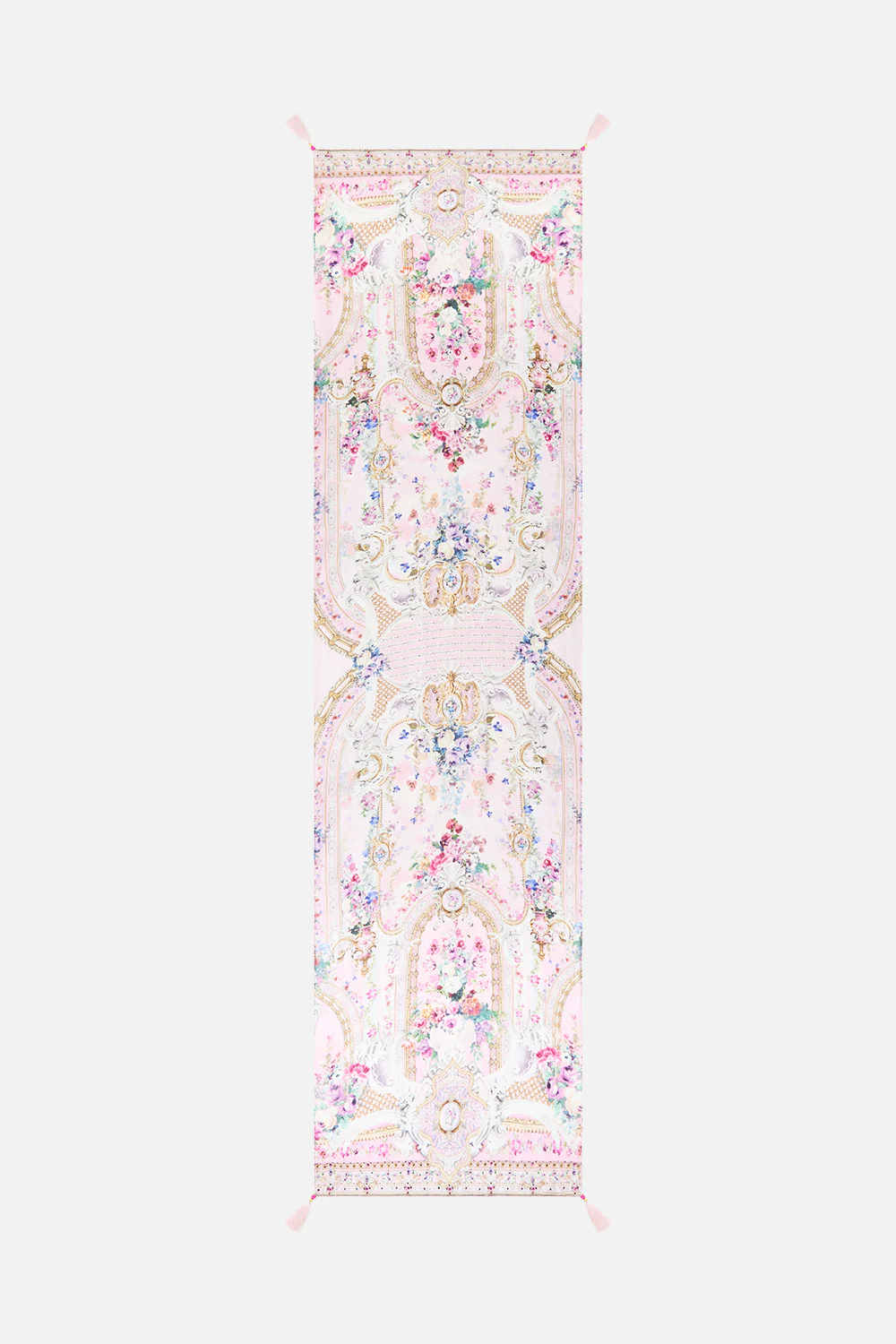 LONG SILK CRINKLE CHIFFON SCARF PALATIAL PASTELS