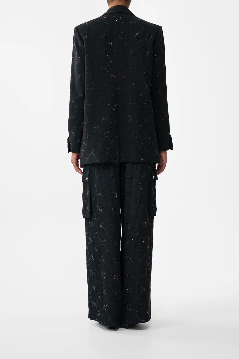 WIDE LEG UTILITY PANTS SOLID BLACK