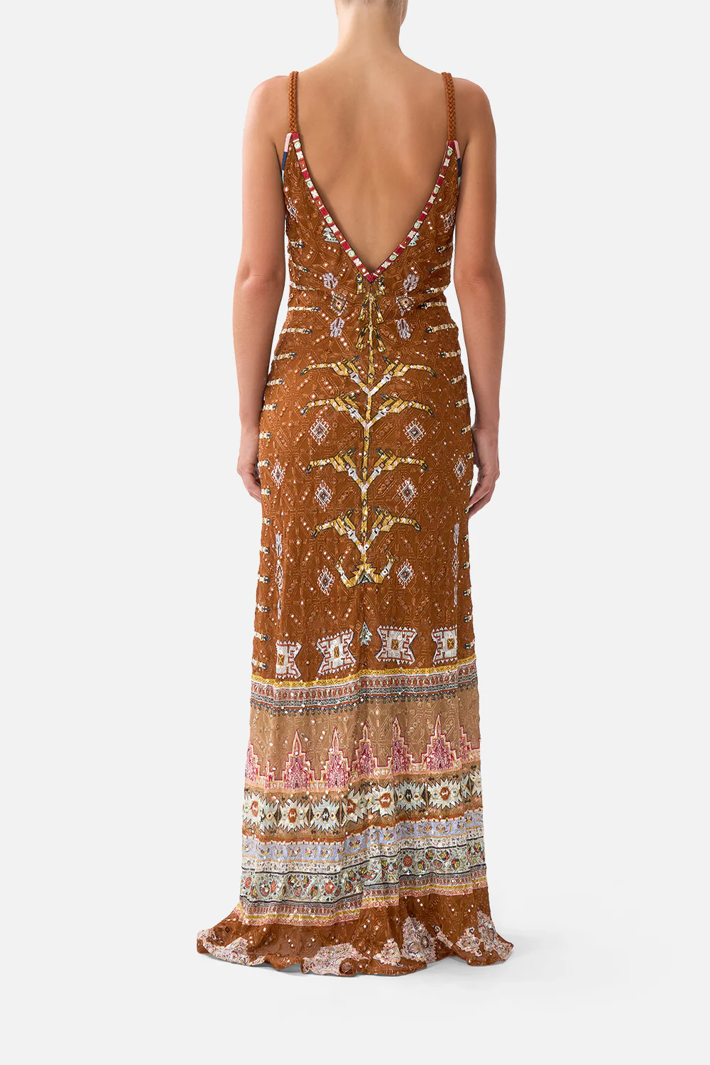 V-NECK FULL LENGTH BIAS SLIP DRESS FABRIC OF TIME