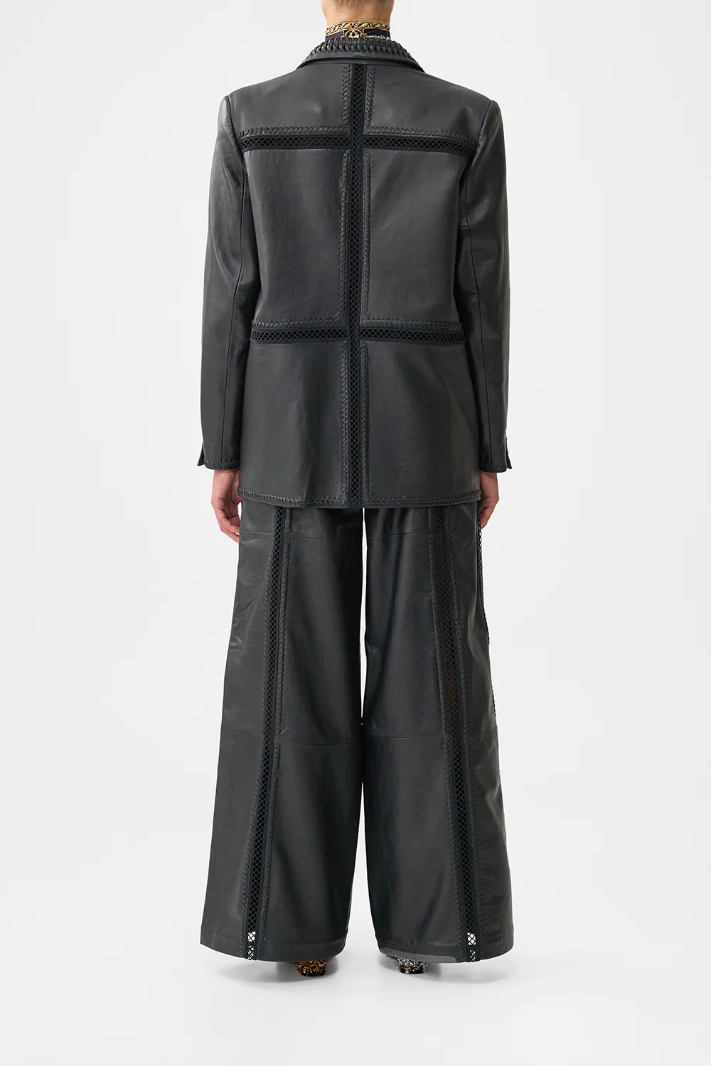 LEATHER WIDE LEG PANT OTTOMAN ELEGANCE