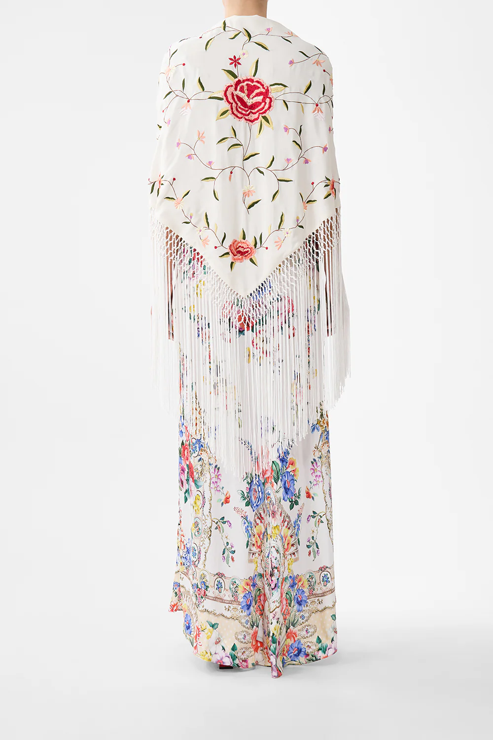 MACRAME SHAWL SOLID CREAM