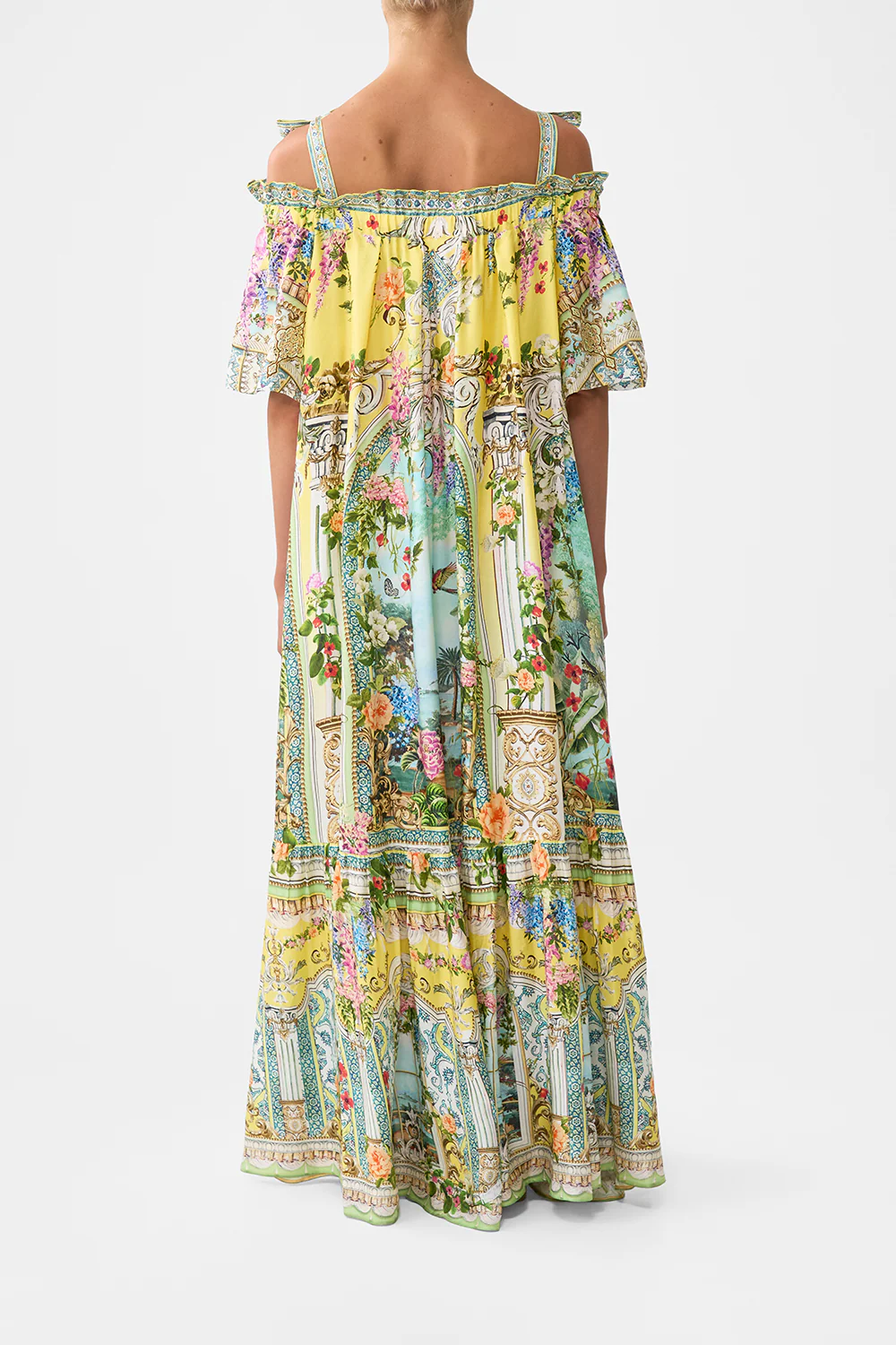 LONG OFF SHOULDER FRILL DRESS WITH STRAPS TALES OF TOPKAPI PALACE