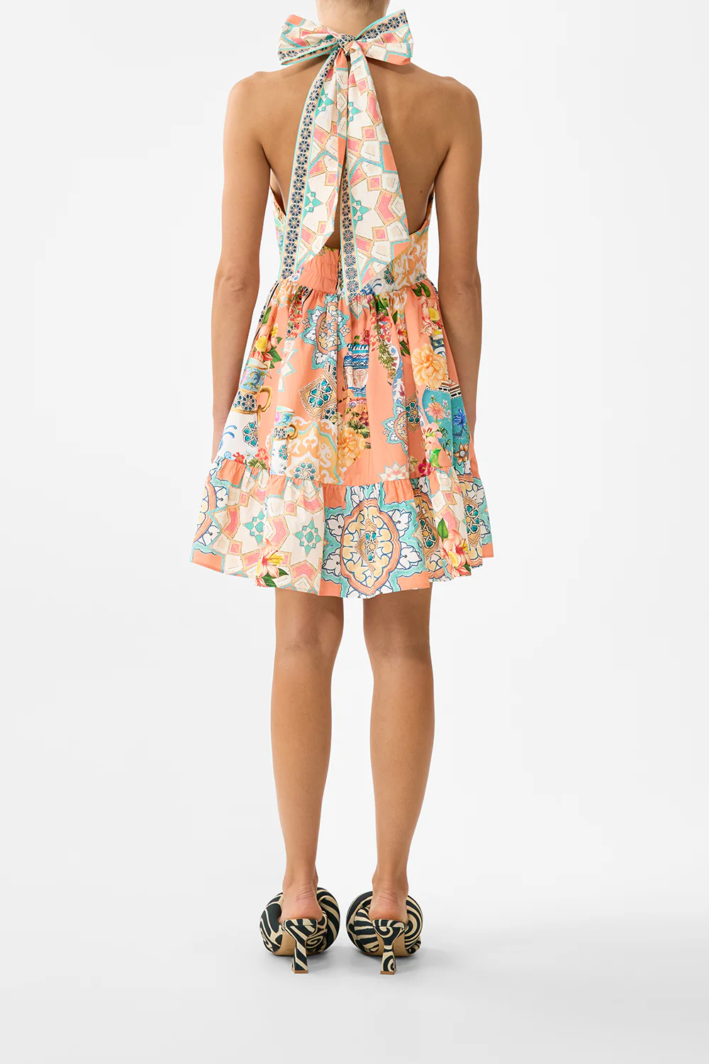 RUFFLE HEM HALTER SHORT DRESS MEET ME IN MALLORCA