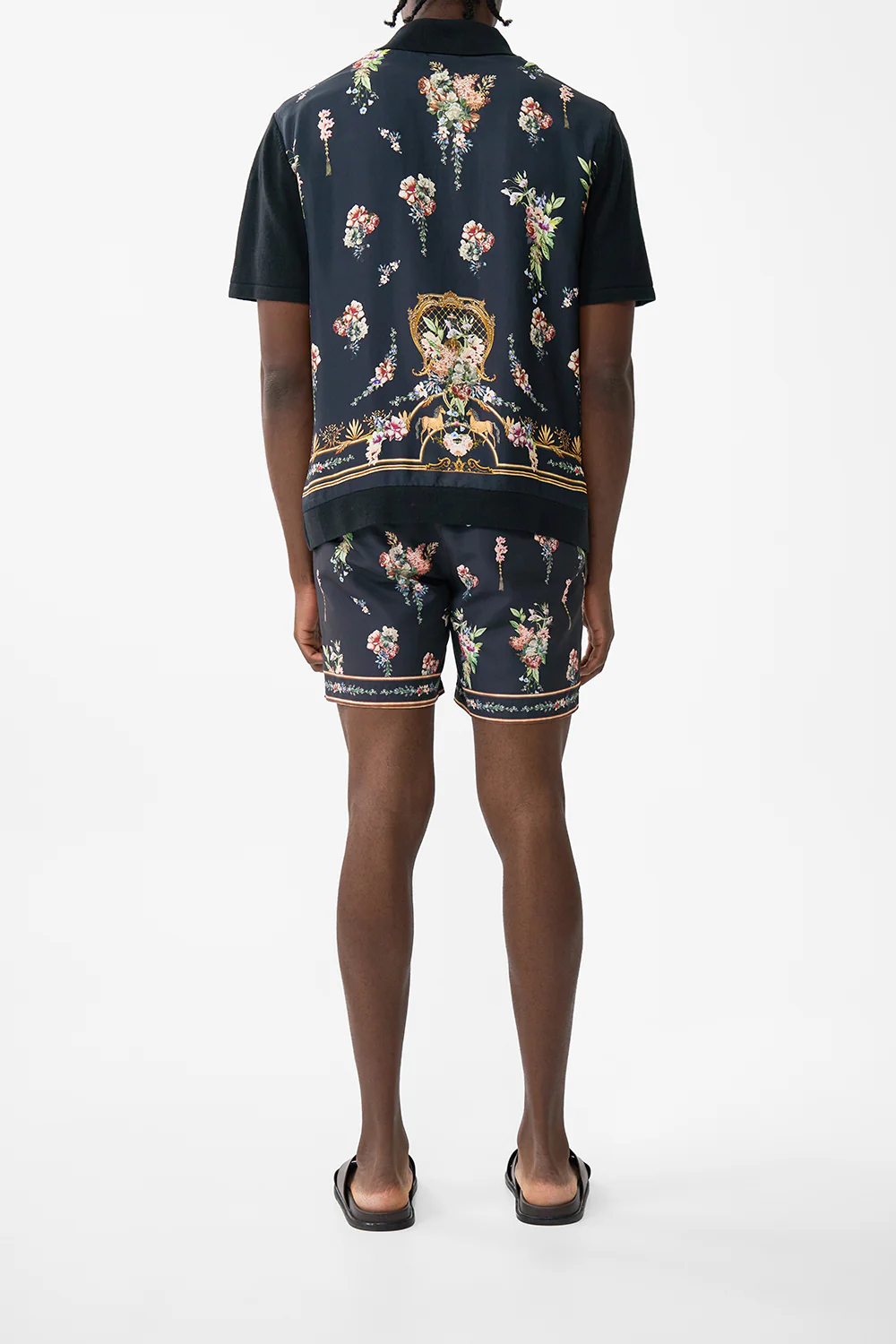 SHORT SLEEVE KNIT SHIRT W SILK CONTRAST BACK NOBLE ENDEAVOURS