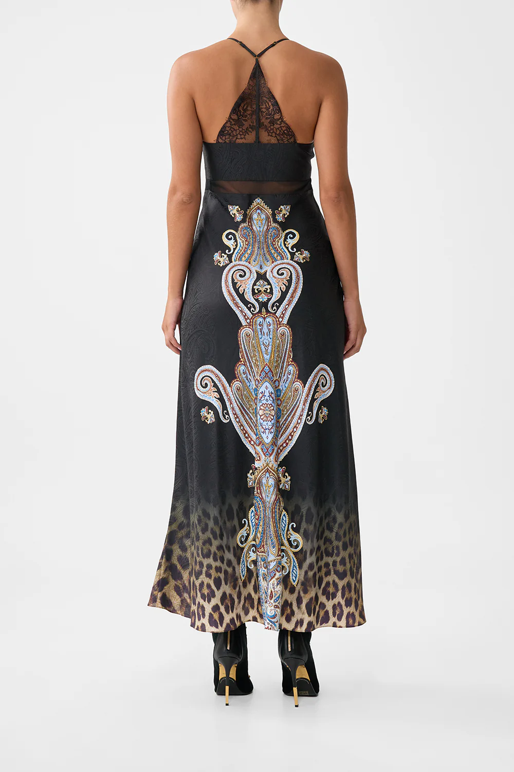 LACE SPLICE BIAS LONG DRESS ISTANBUL ANIMALIA