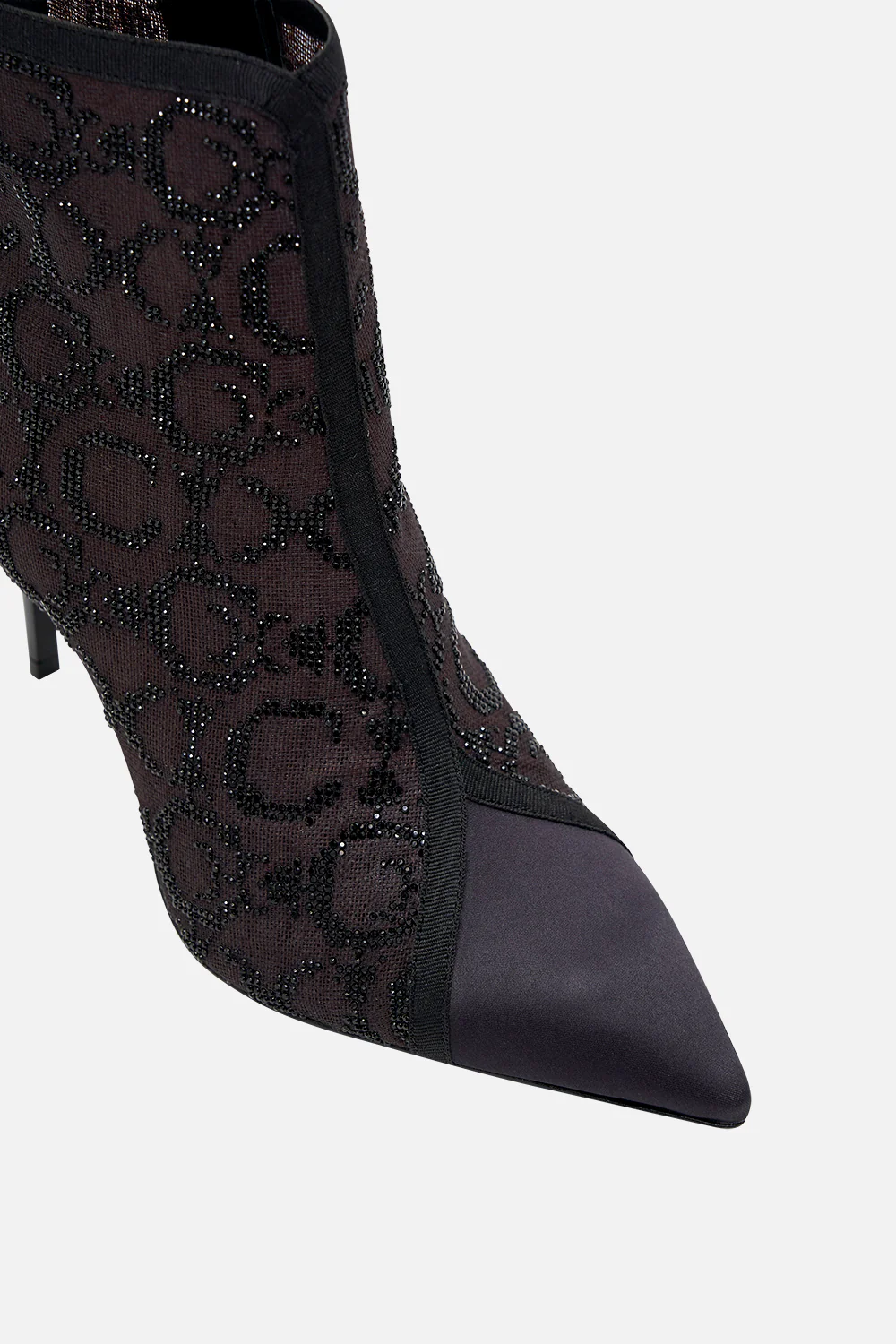 NATALIE HEEL MESH BOOT SOLID BLACK