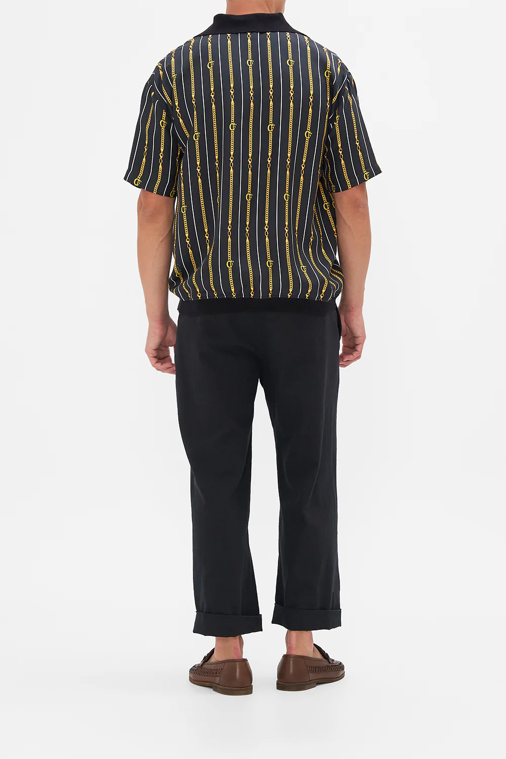 WOVEN SHORT SLEEVE POLO SHIRT COAST TO COAST