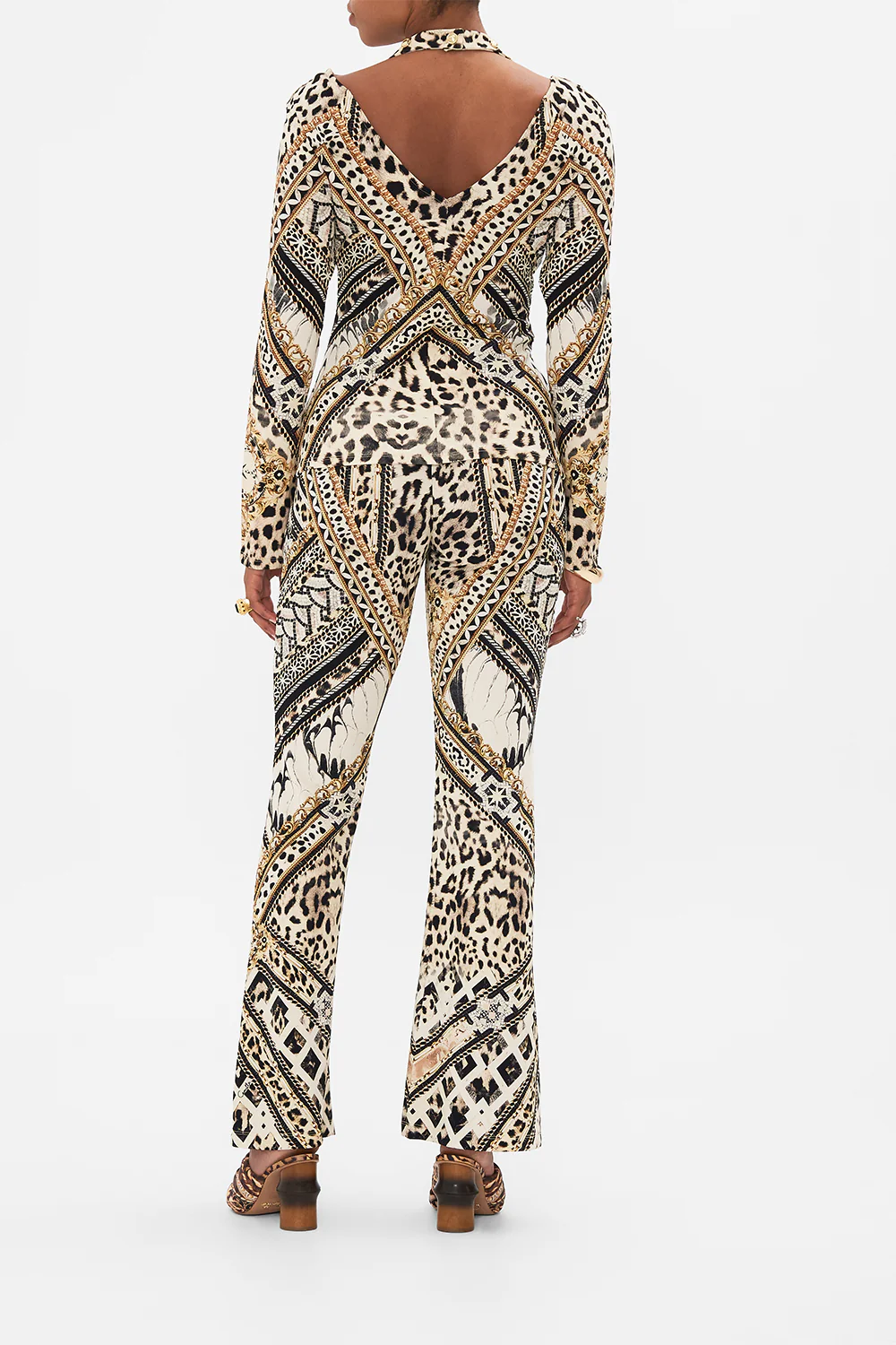 CUT OUT SHOULDER KNIT TOP MOSAIC MUSE