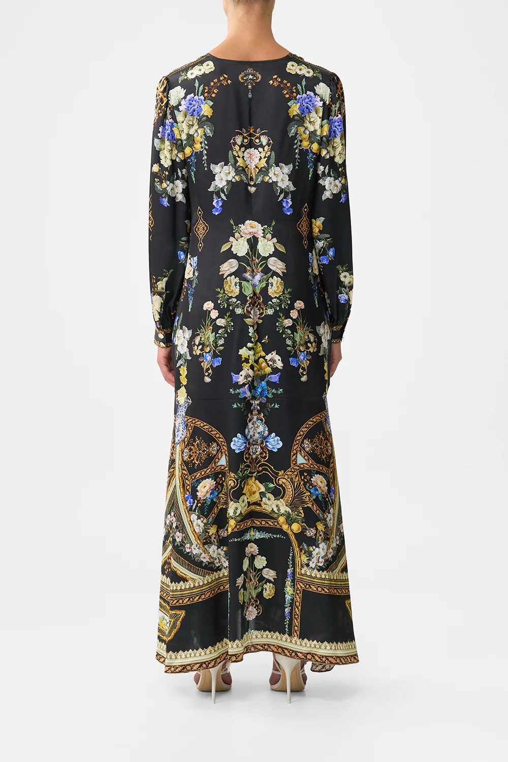 TIE WAIST LONG SLEEVE DRESS OTTOMAN ELEGANCE