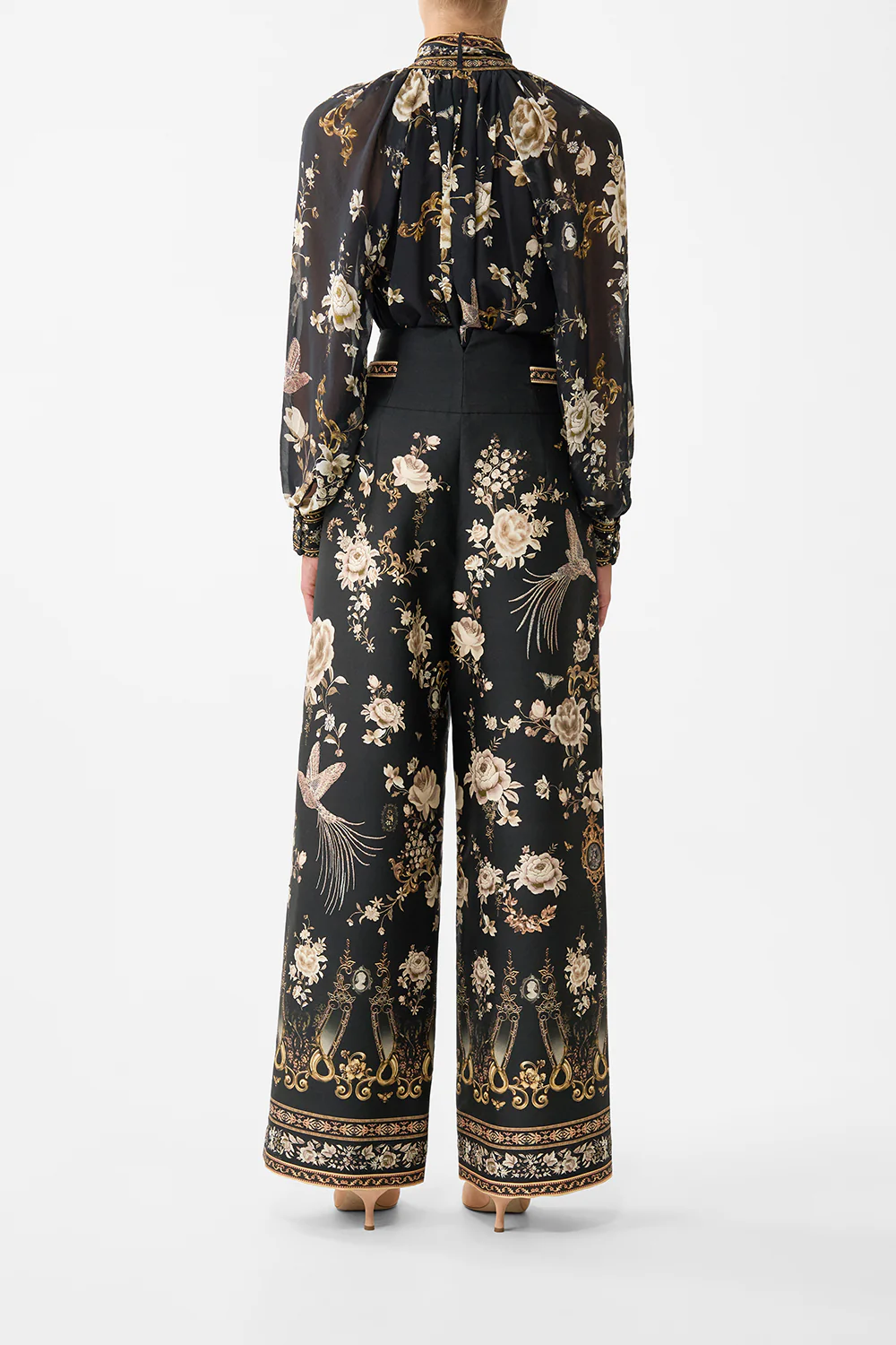 DETACHABLE PUSSY BOW RAGLAN BLOUSE FLAMENCO FOLKLORE