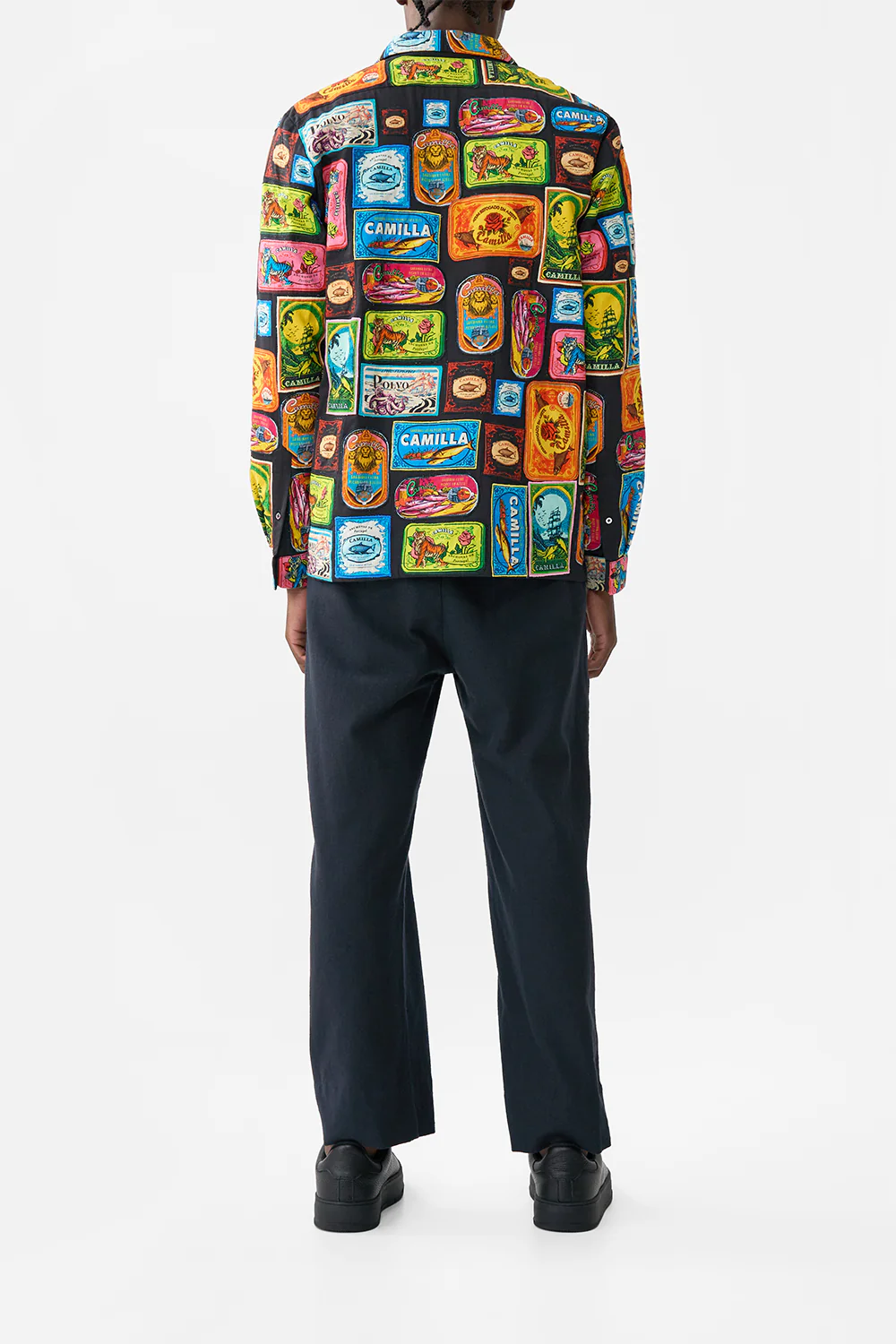 PATCHWORK LONG SLEEVE CAMP COLLAR SHIRT SAL DO MAR