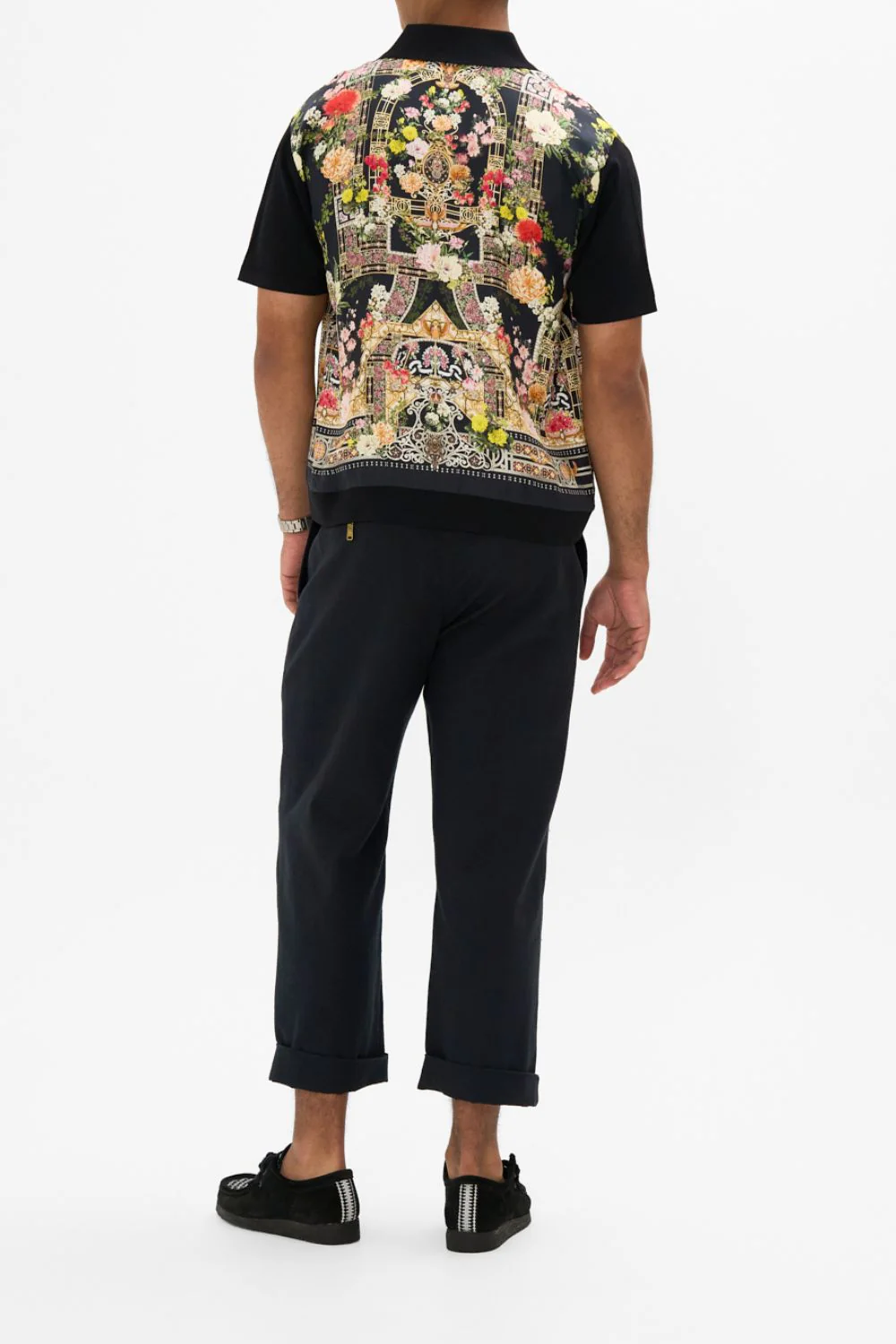 KNIT SLEEVE SILK SHIRT ADORNED IN ALEXANDRIA