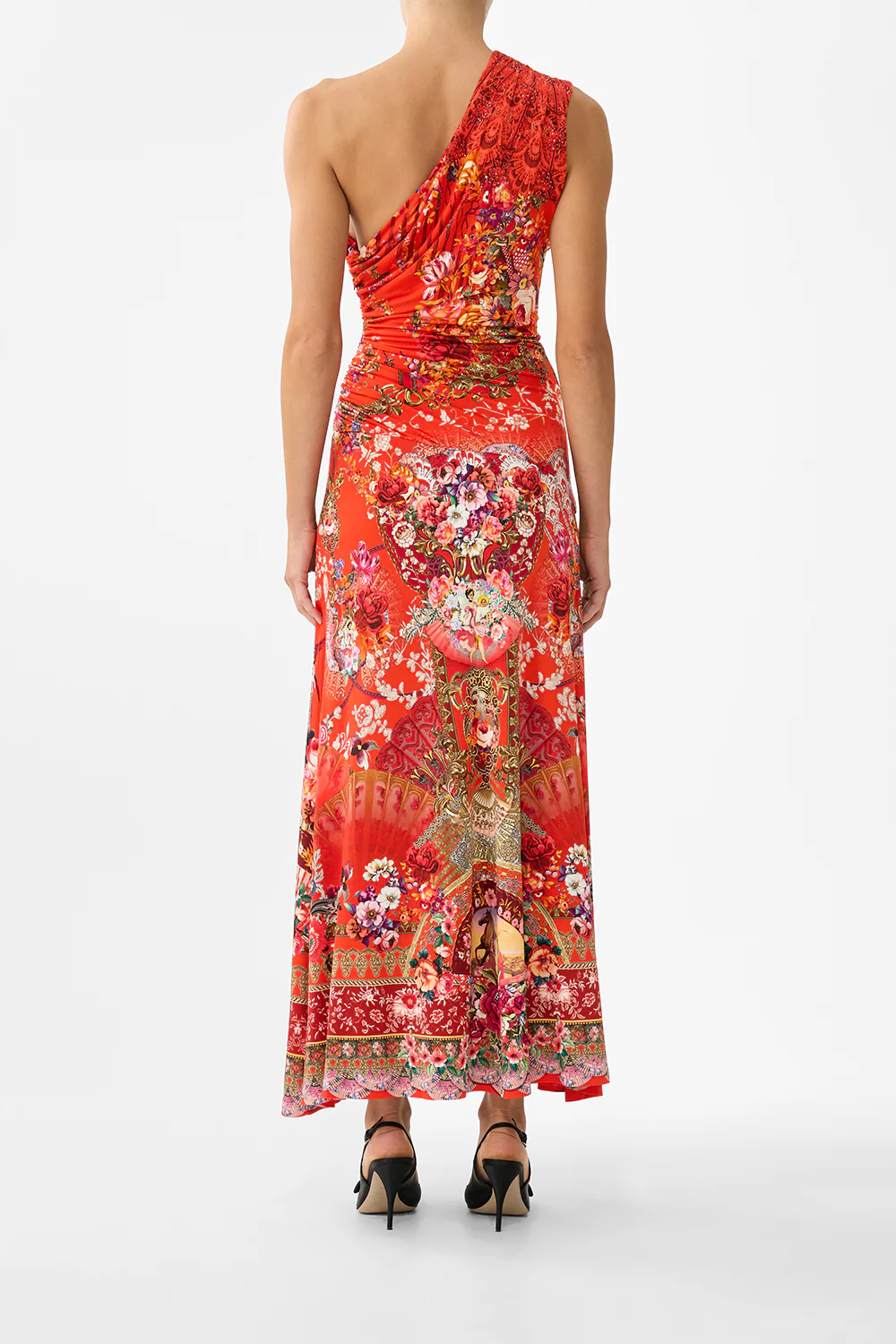 GATHERED JERSEY ONE SHOULDER DRESS OLÉ OLÉ