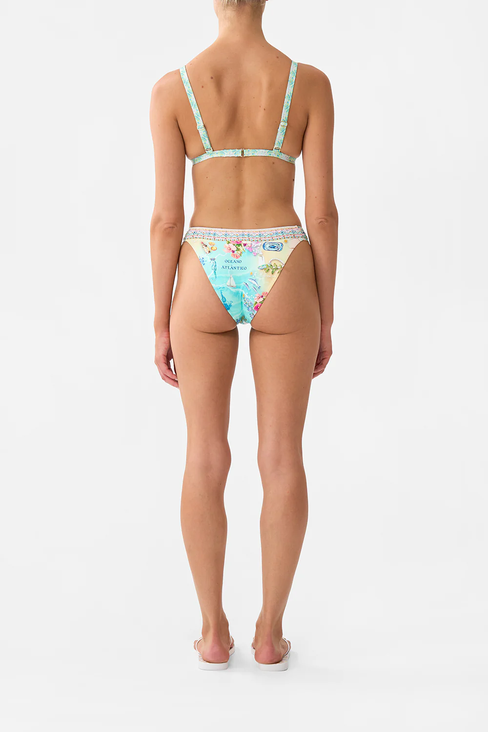 REGULAR BIKINI BOTTOM WITH RUCHED KNOT SIDES JUST COASTING