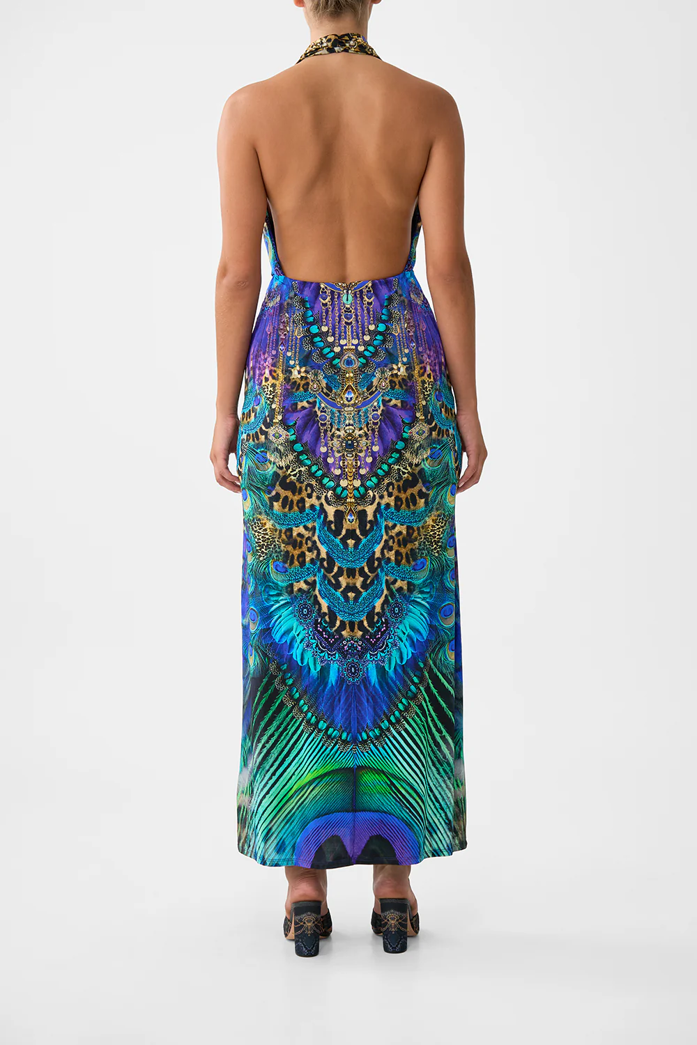 DEEP COWL PLUNGE DRESS COSMIC ZOOLOGY