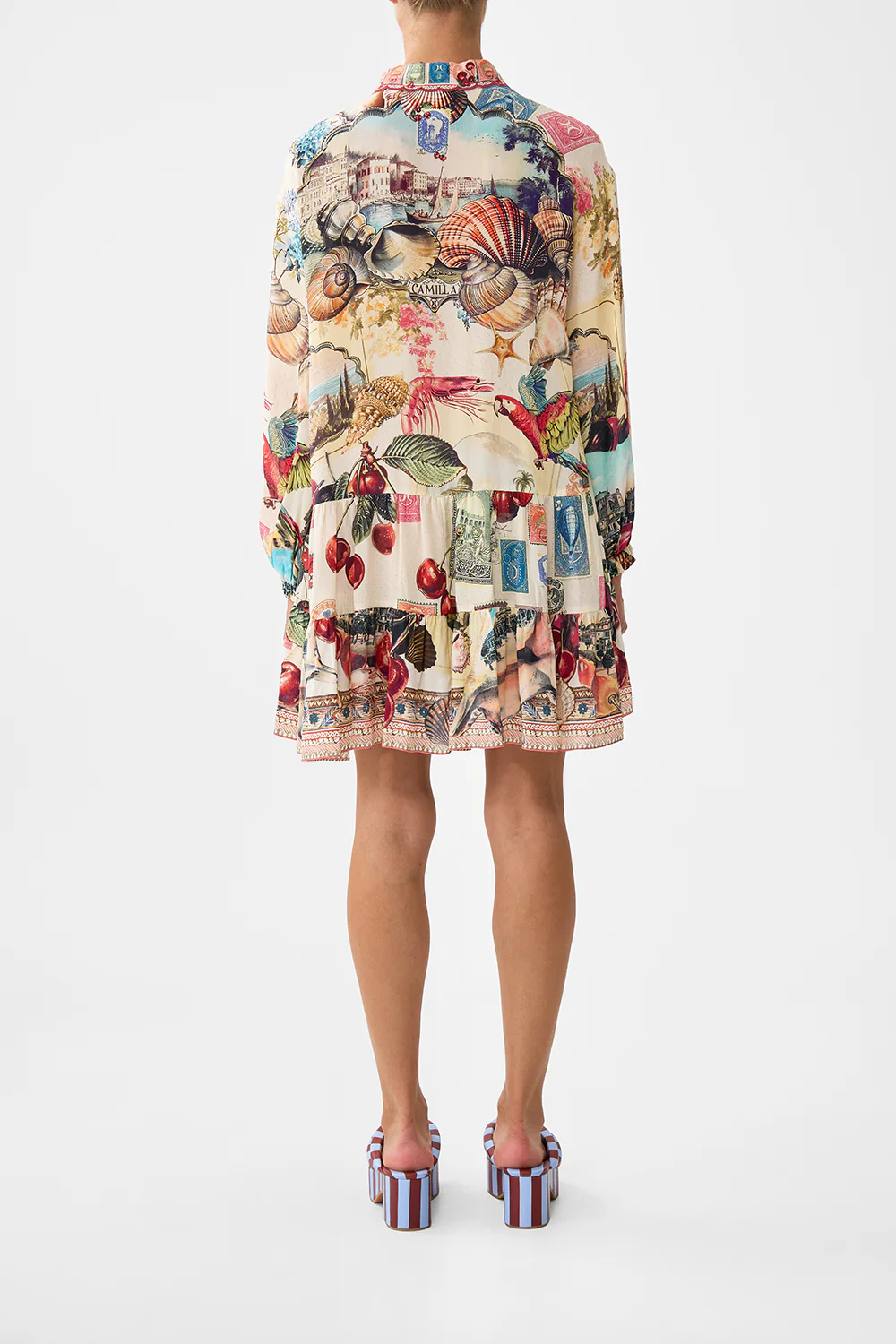 LONG SLEEVE TIERED SHORT DRESS NOTES FROM THE ROAD