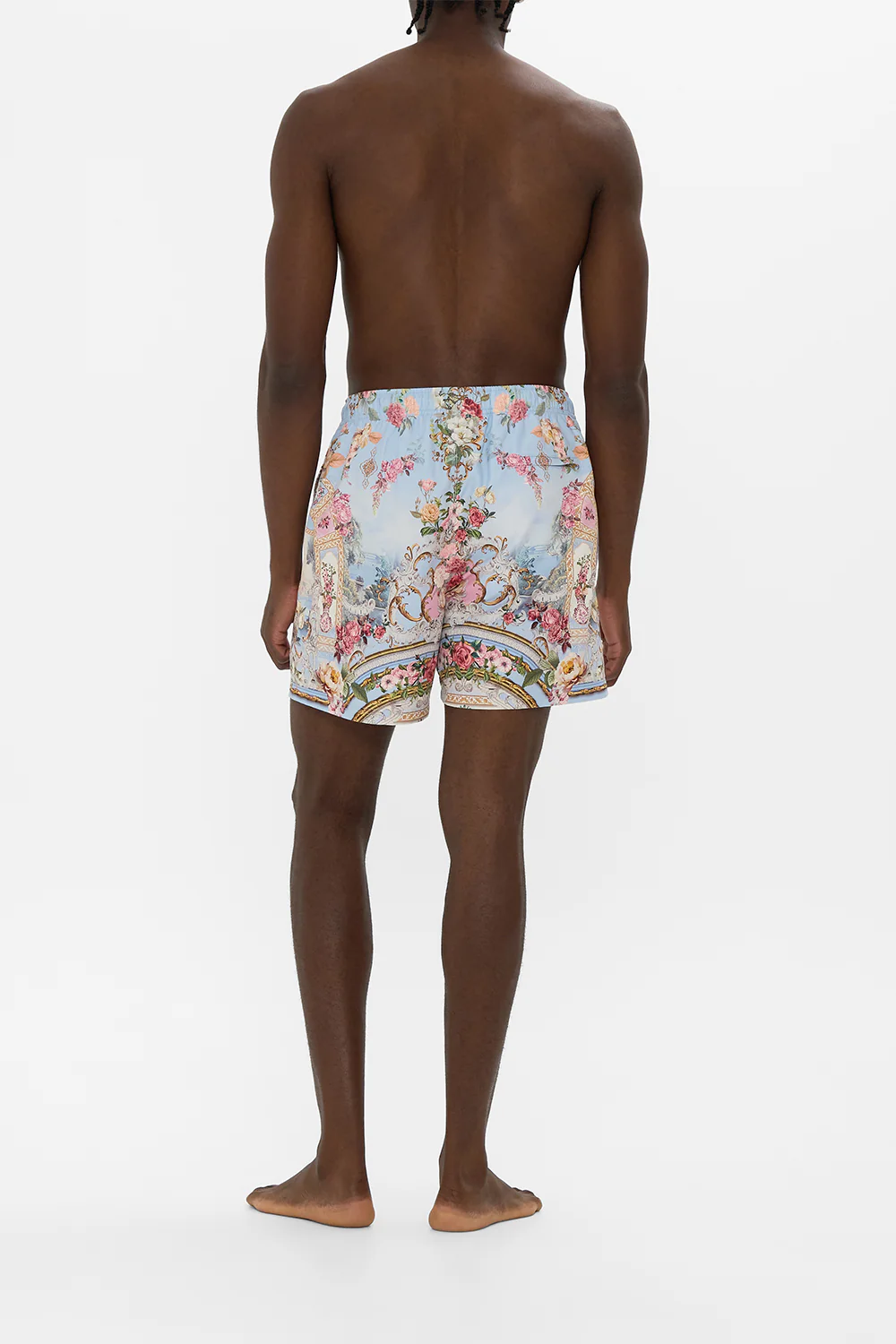 MID LENGTH BOARDSHORT WITH ELASTIC WAIST TILED IN TIME