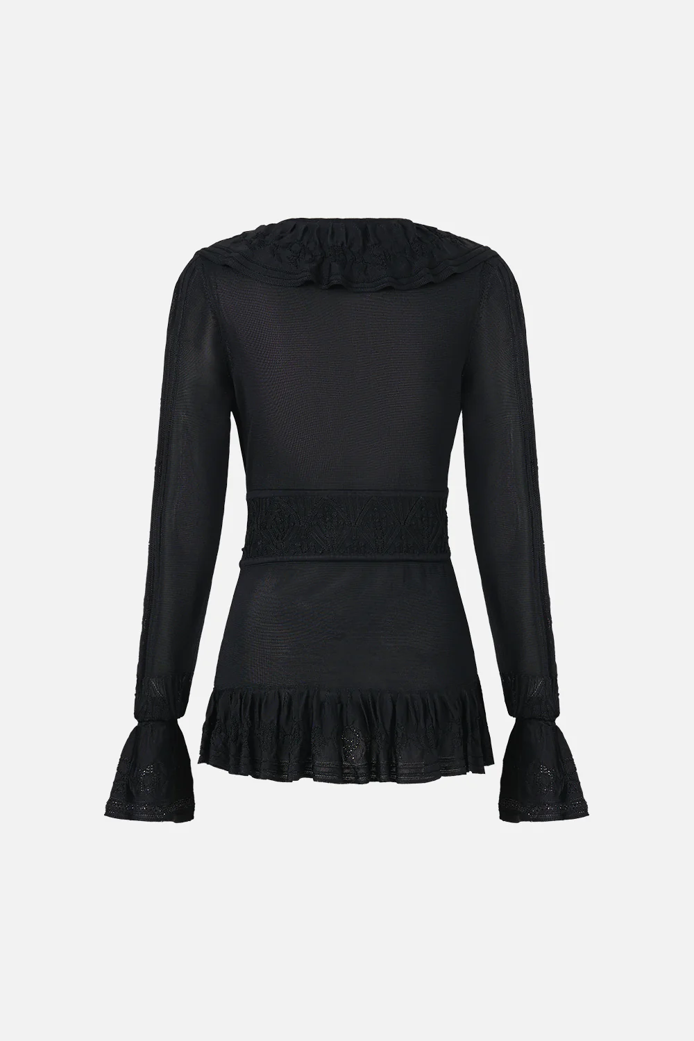 FRILL V NECK KNIT TOP FLAMENCO FOLKLORE